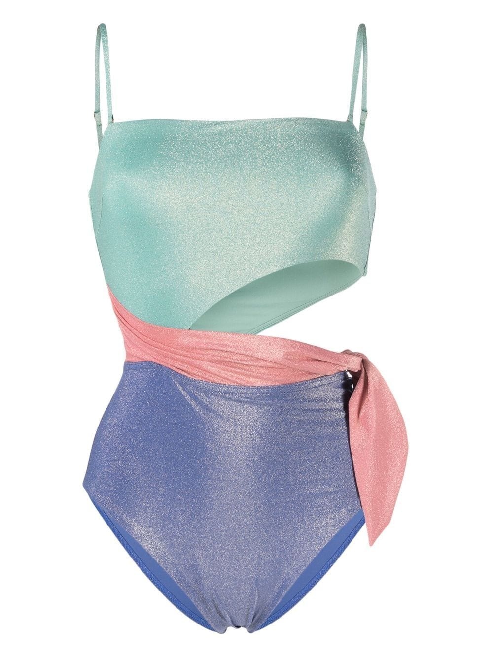 Clover lurex scarf-tie swimsuit - 1