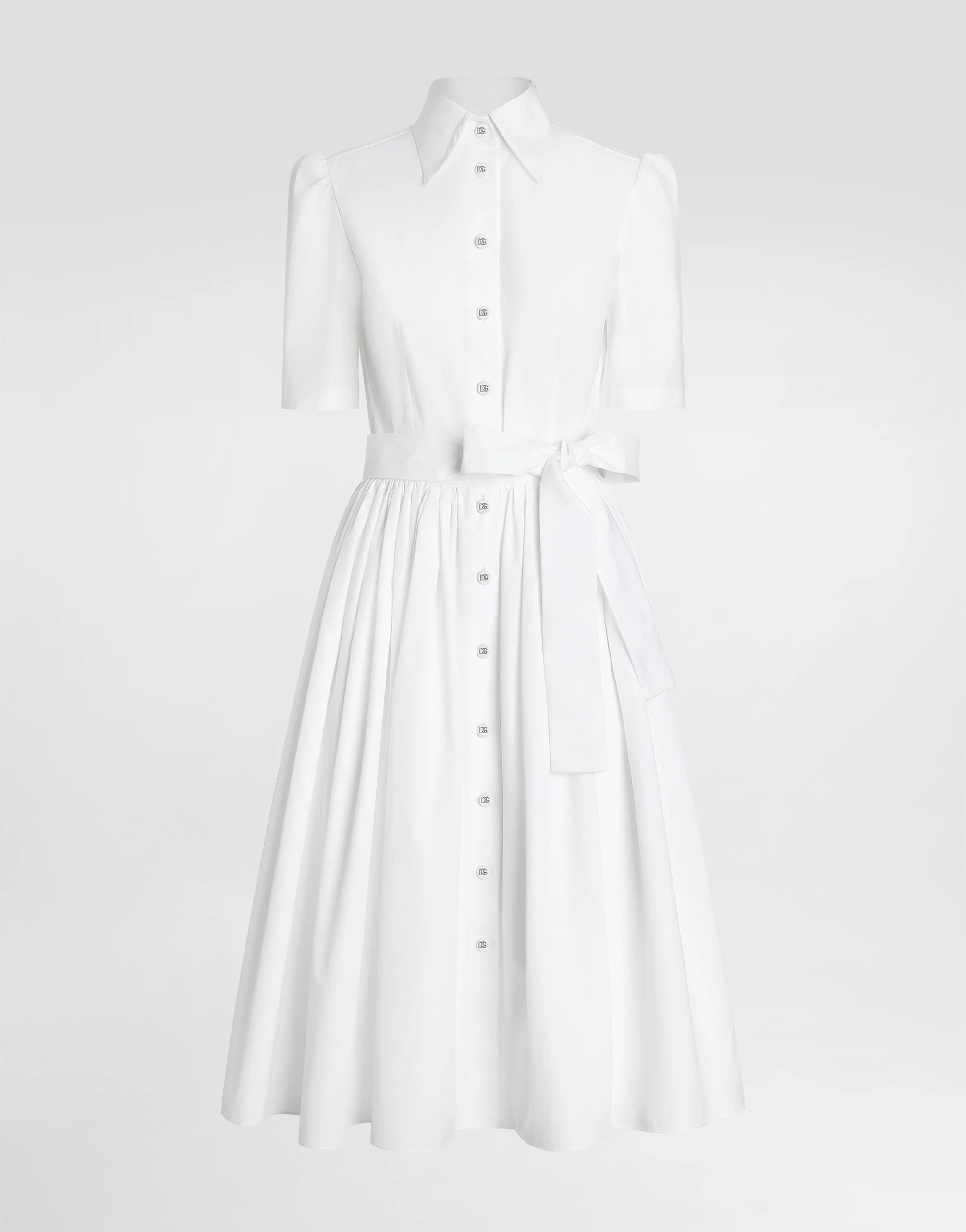 Cotton calf-length shirt dress - 1