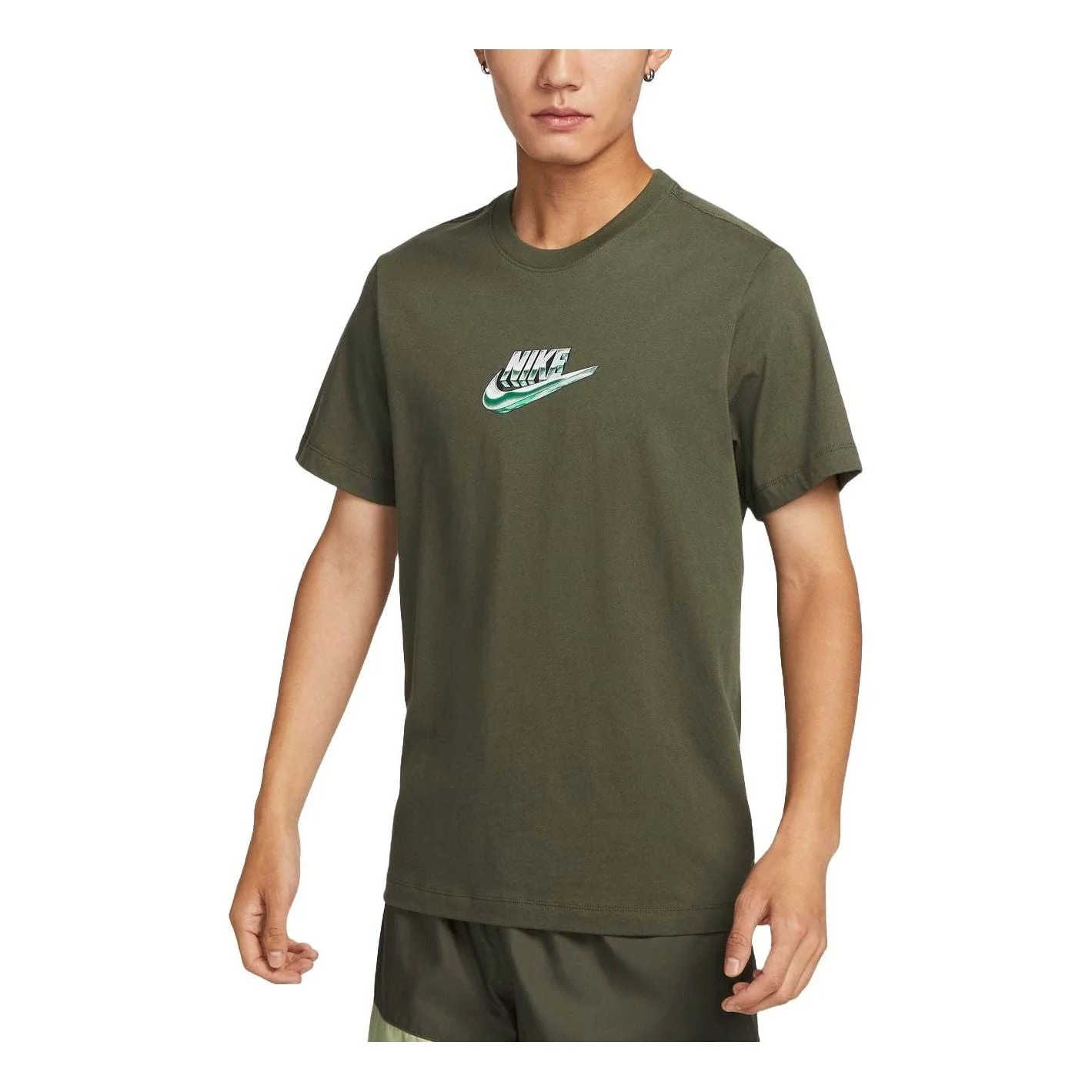 Nike Sportswear Graphic T-Shirt Asia Sizing 'Khaki Green' FZ5398-325 - 1