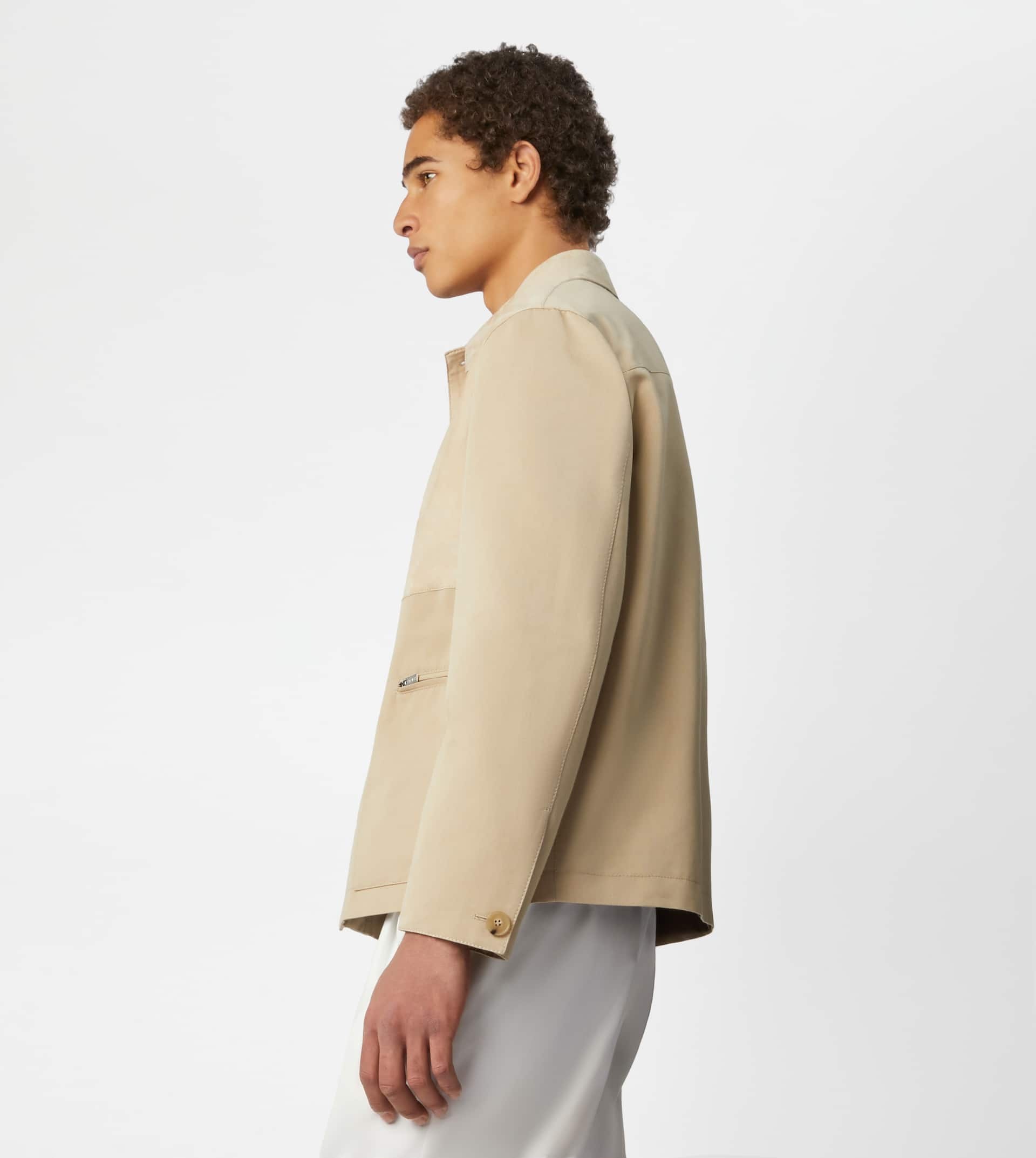 BI-MATERIAL OVER JACKET - BEIGE - 2
