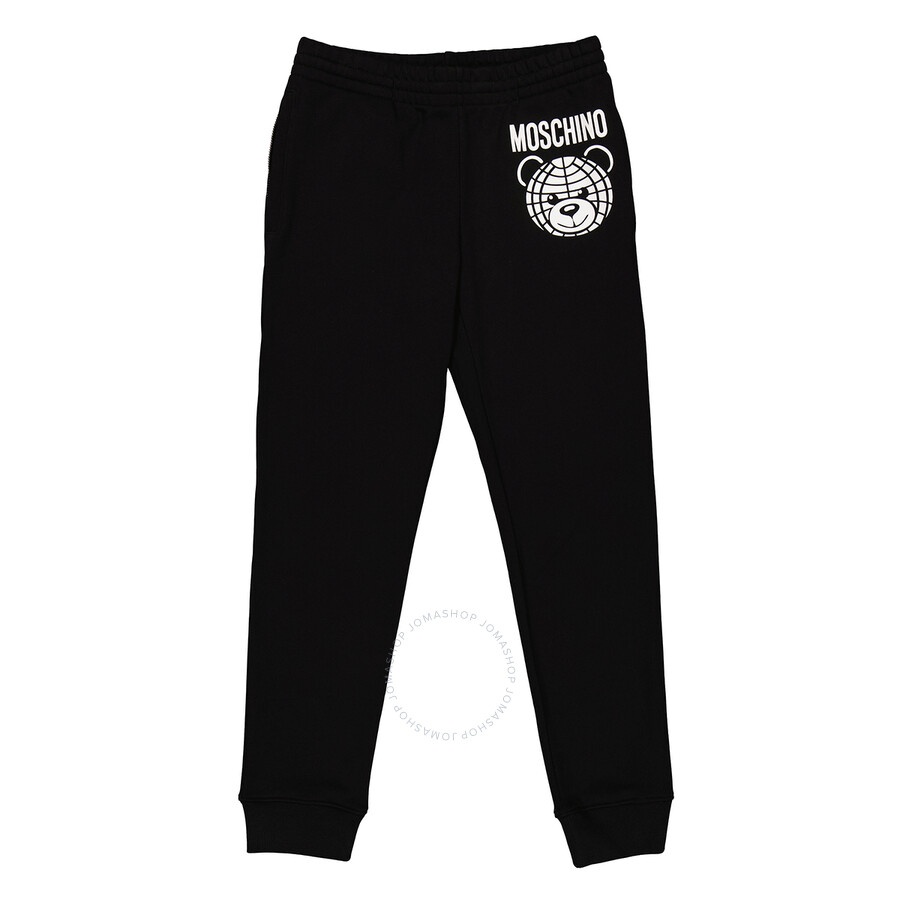 Moschino Fantasy Print Black Teddy Bear Organic Fleece Joggers - 1