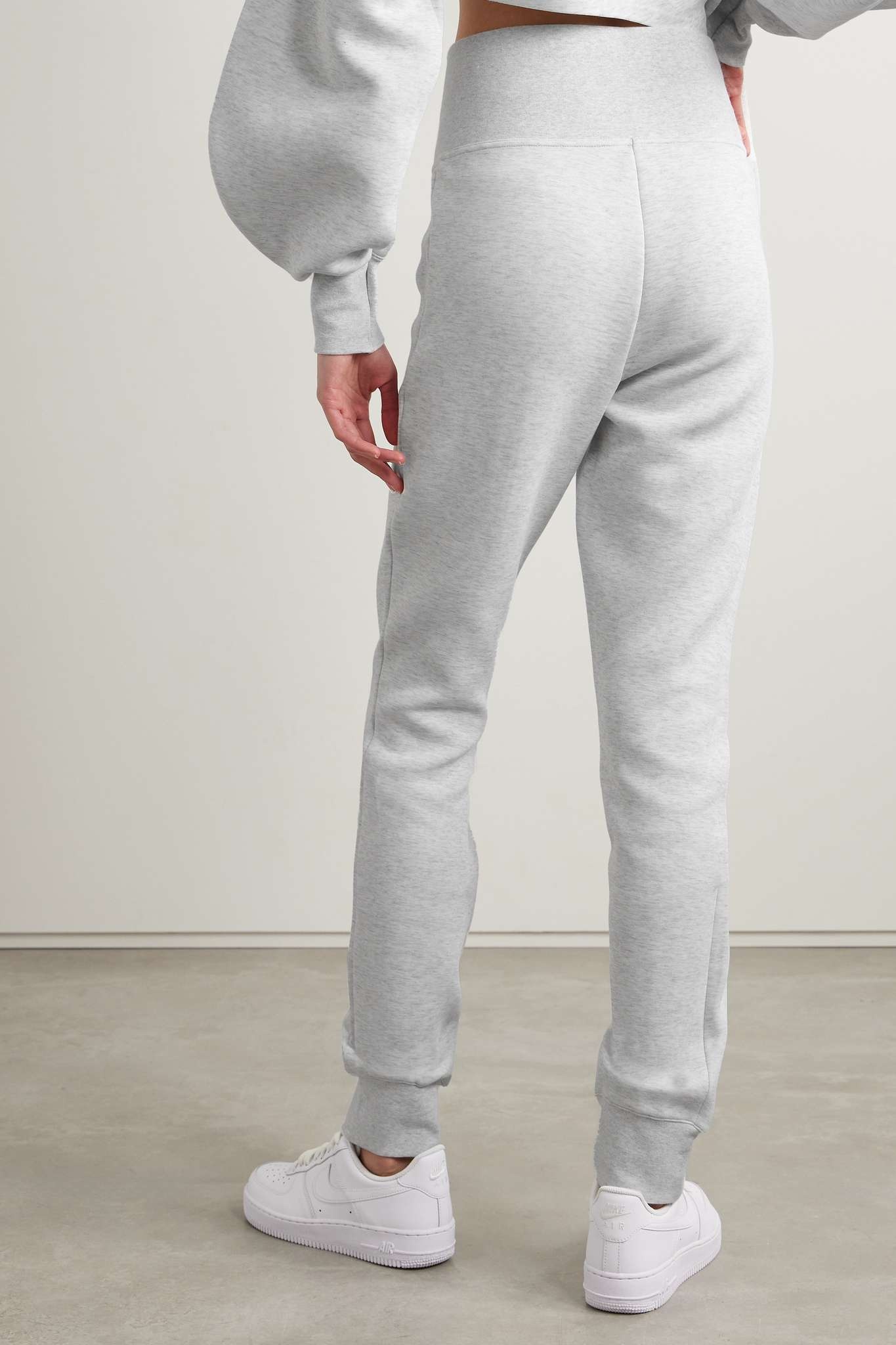 Zip-detailed cotton-blend jersey track pants - 4