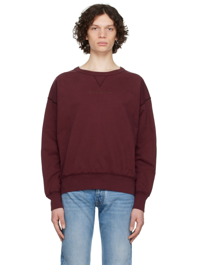 Burgundy Embroidered Sweatshirt - 1