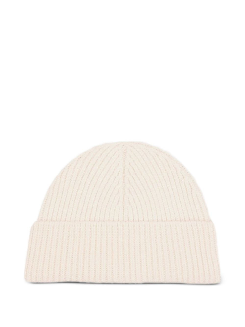 ribbed folded-brim beanie hat - 2