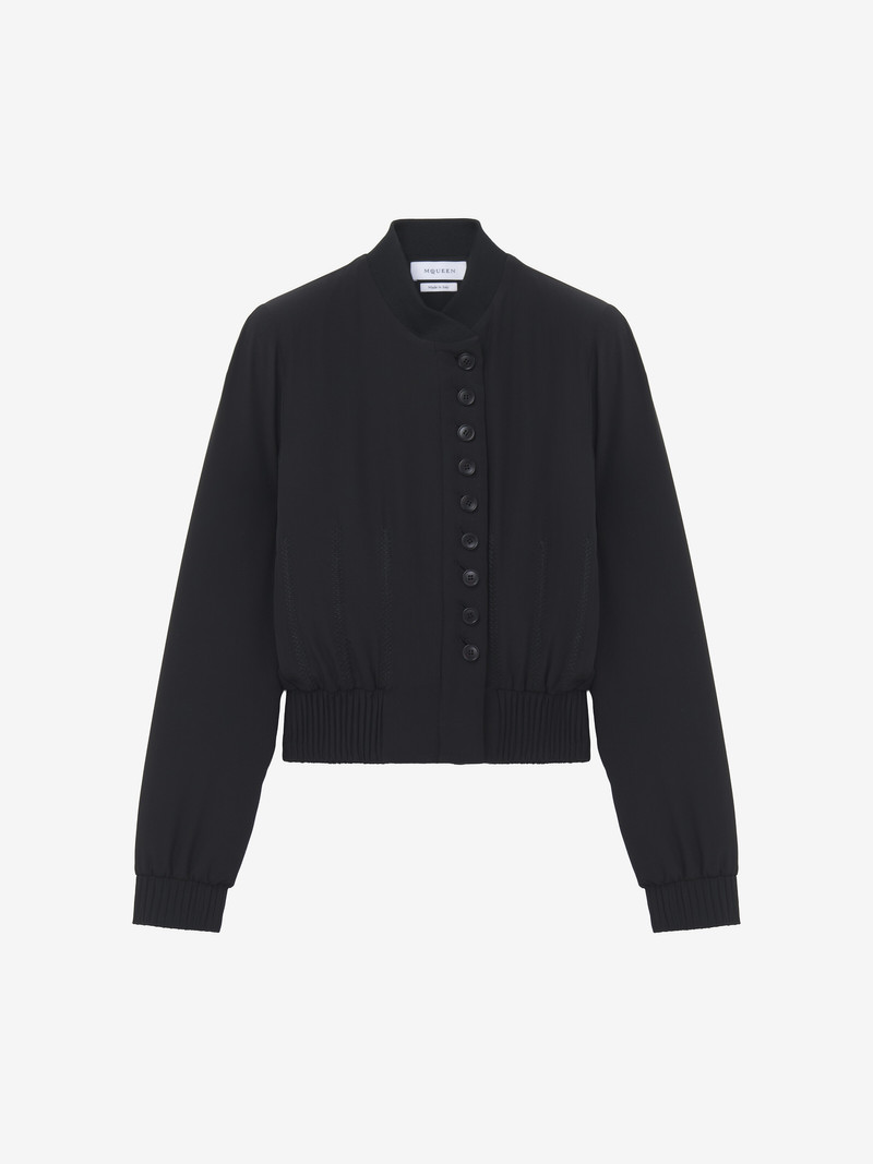 Alexander McQueen Silk Bomber Jacket outlook