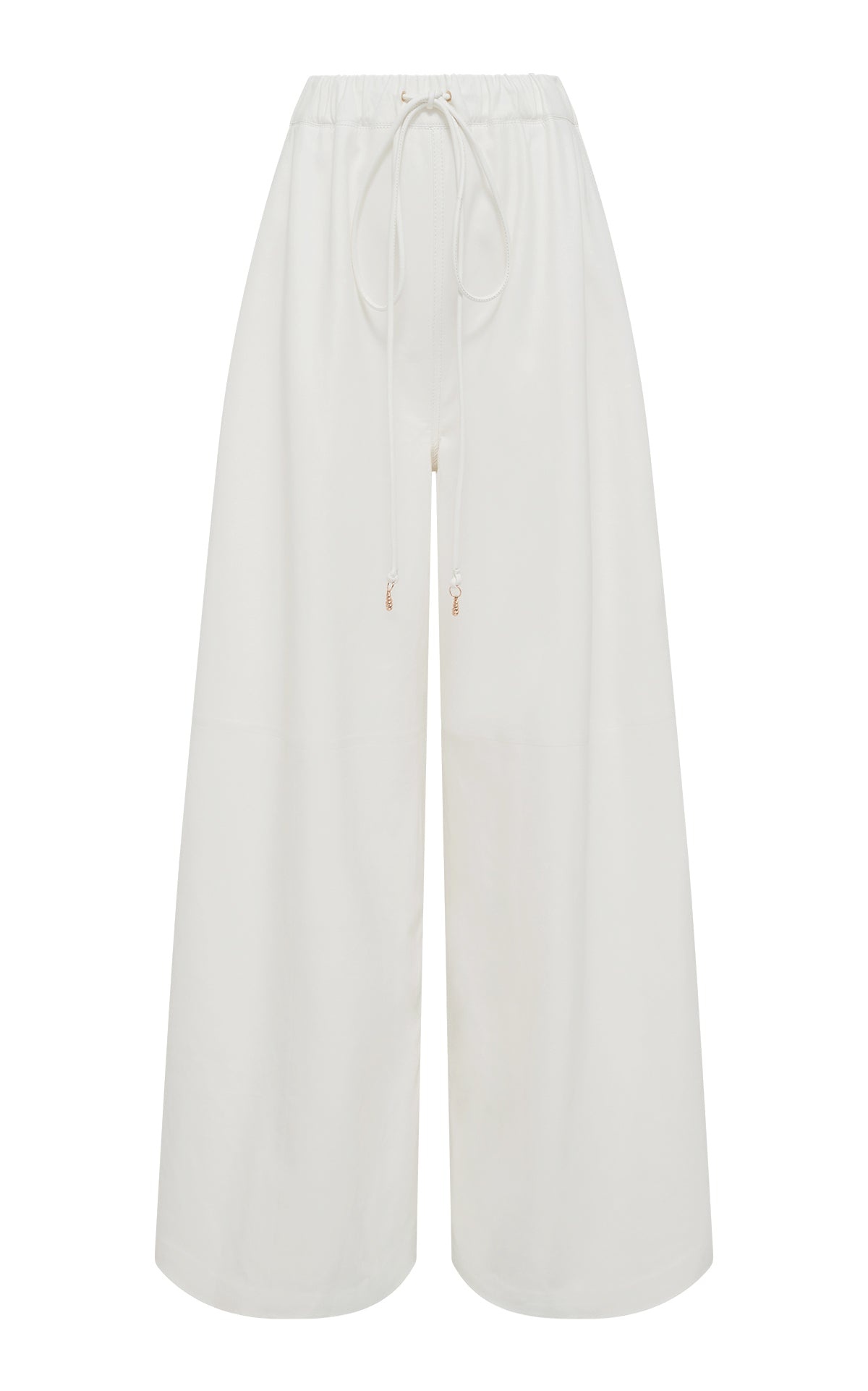 Gelos Wide-Leg Pant in Ivory Soft Leather - 1