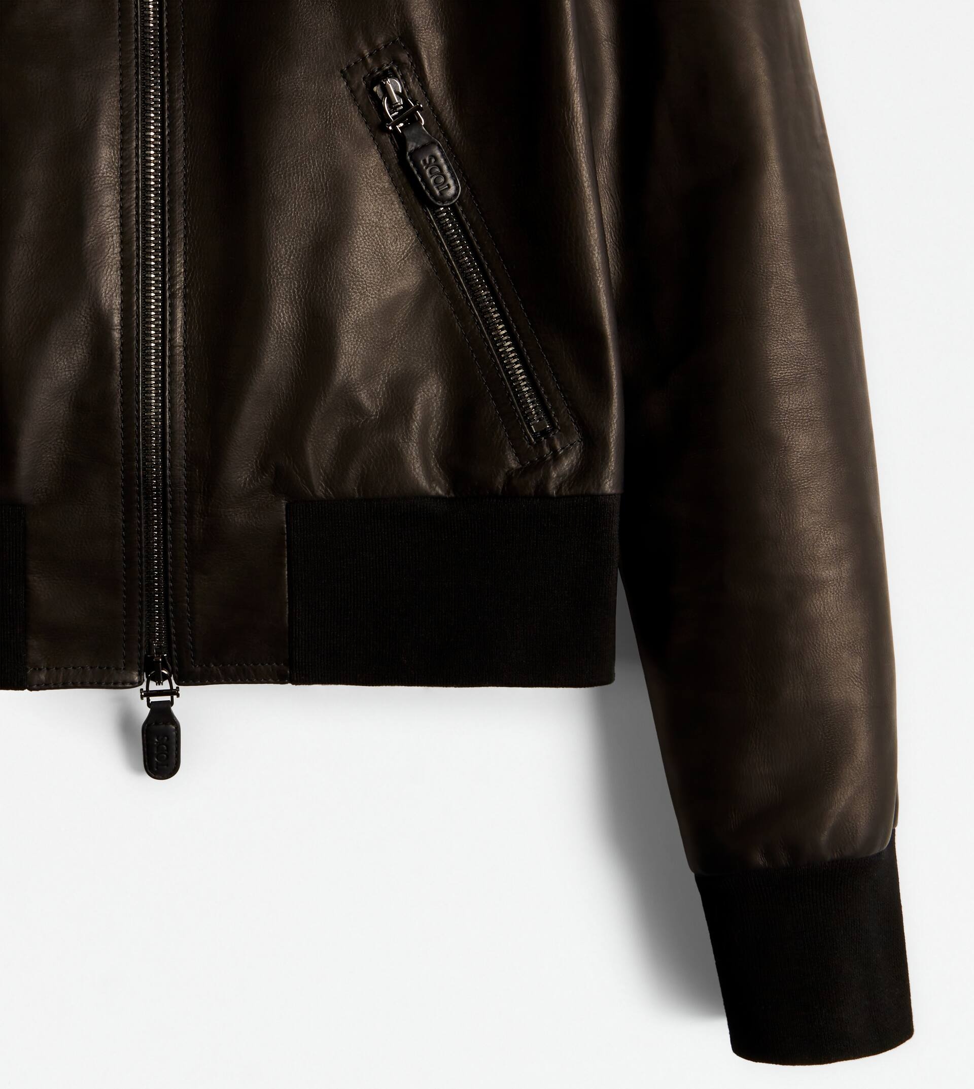 BOMBER JACKET IN LEATHER - BLACK - 9