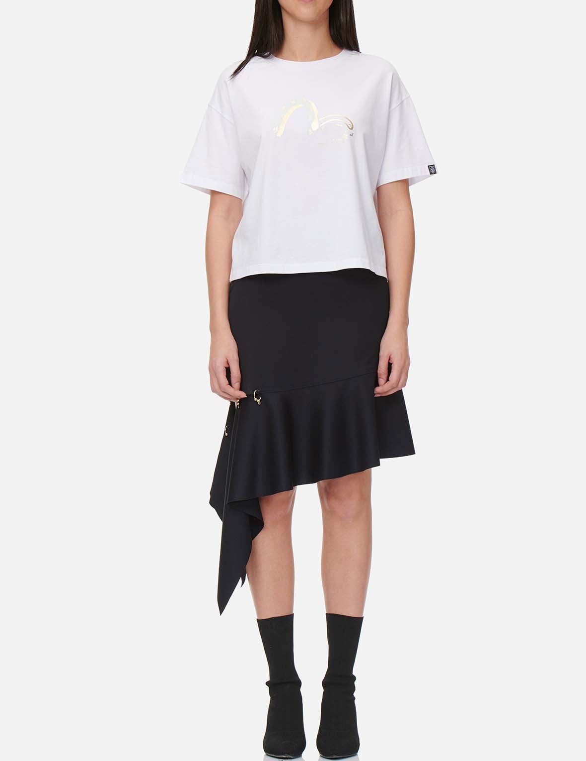 Asymmetric Drape Skirt - 5