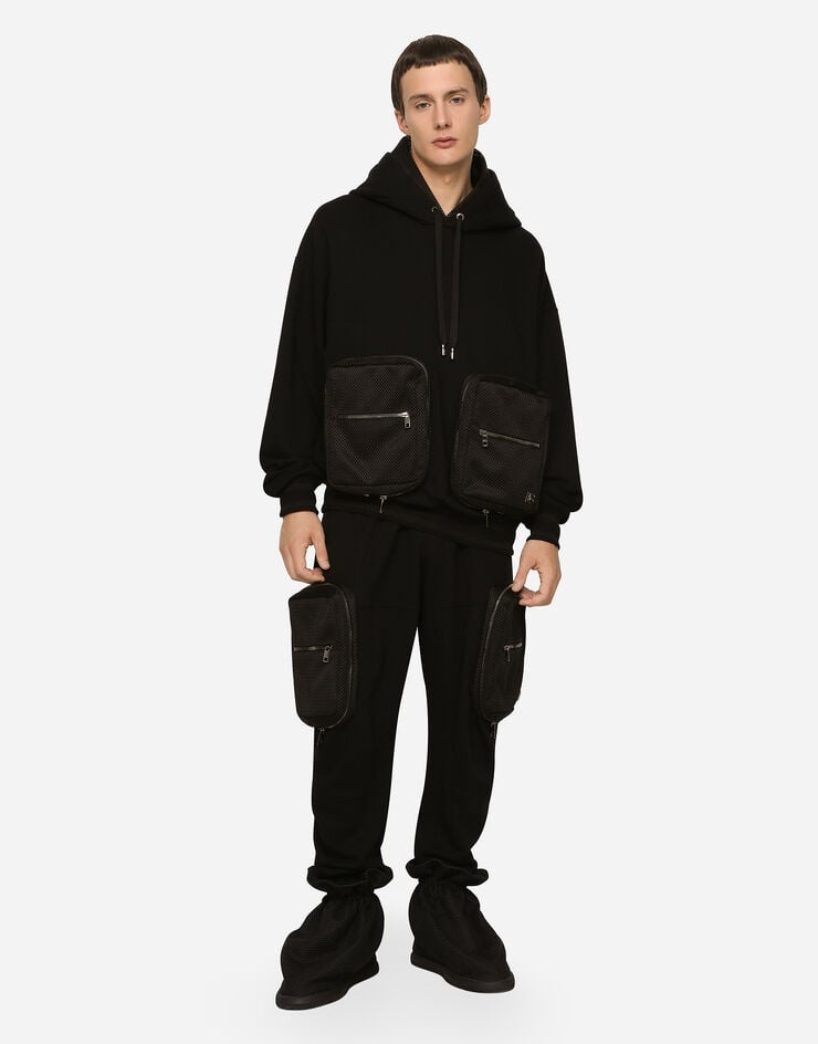 Jersey hoodie with large pockets - 2