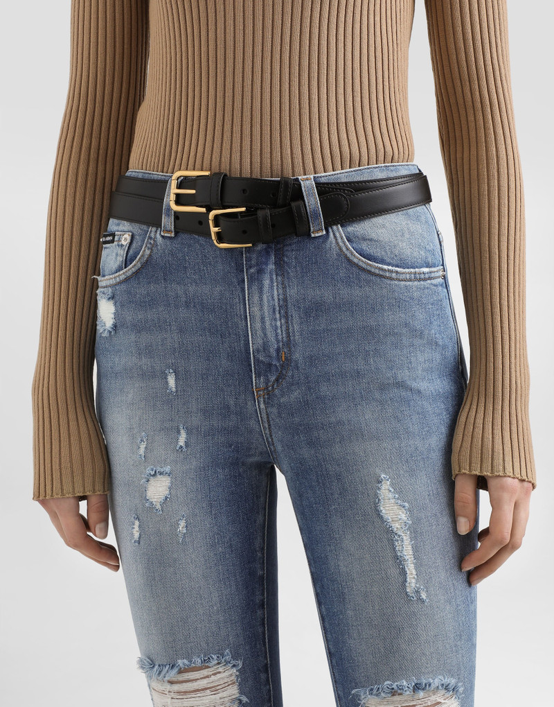 Dolce & Gabbana Calfskin double-loop belt outlook