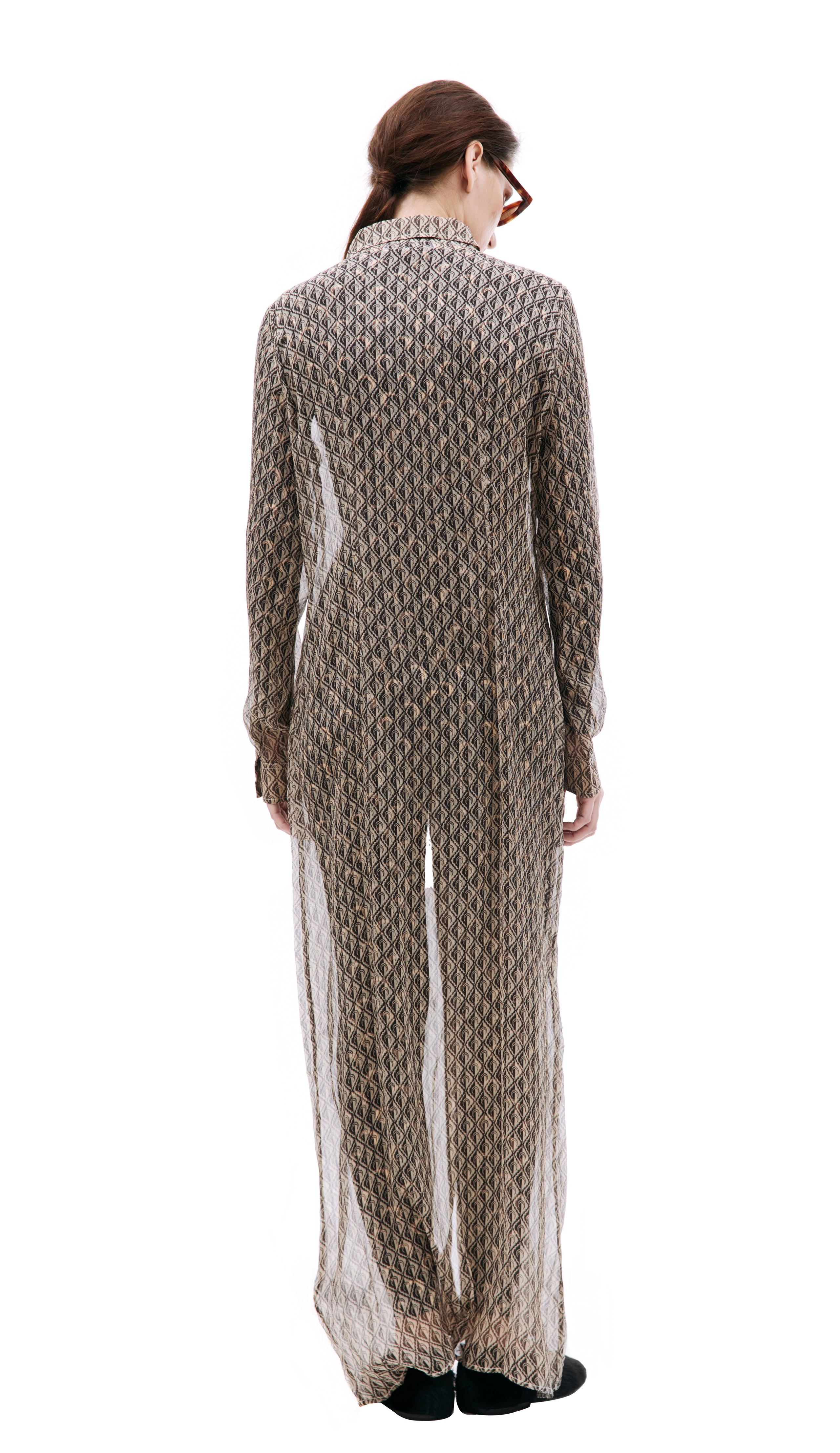 BEIGE MOON LOGO SILK DRESS - 4