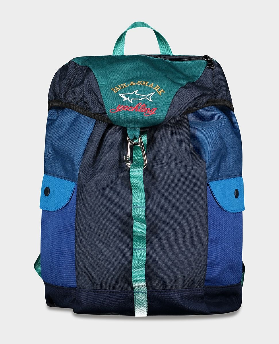 Color block backpack with embroidered Logo - 2