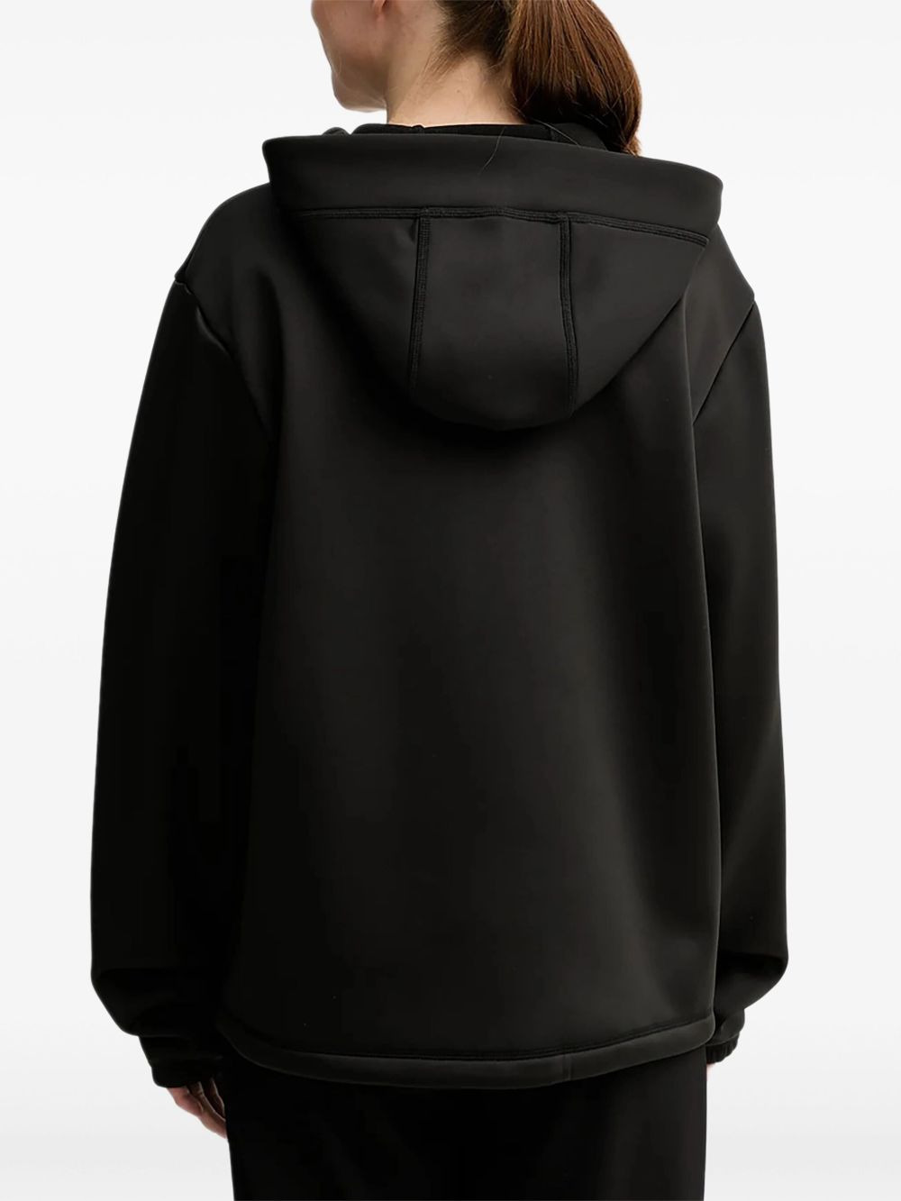 elastic-cuffs zip-up hoodie - 4