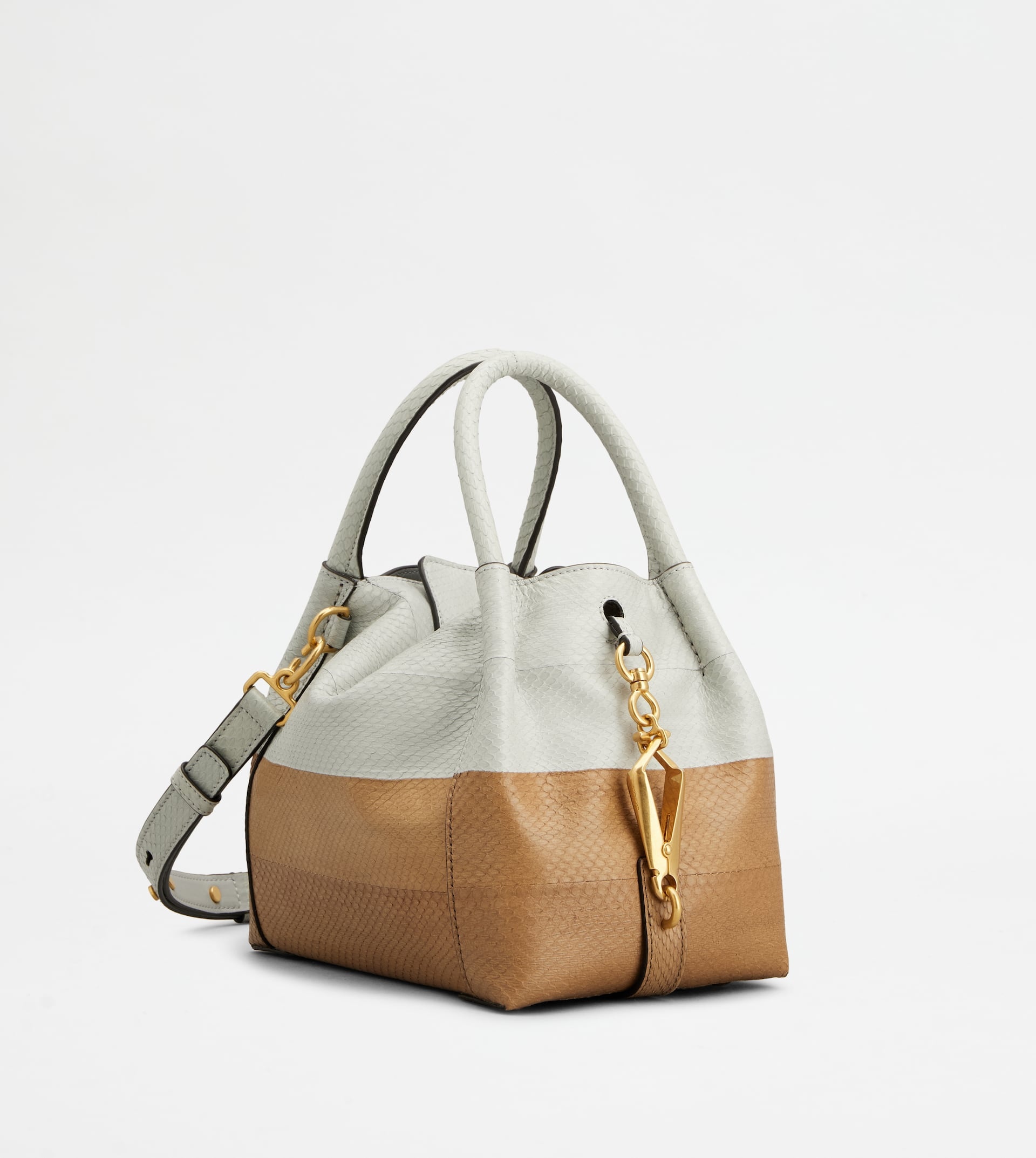 SATCHEL IN REPTILE MINI - GREY, BROWN - 3