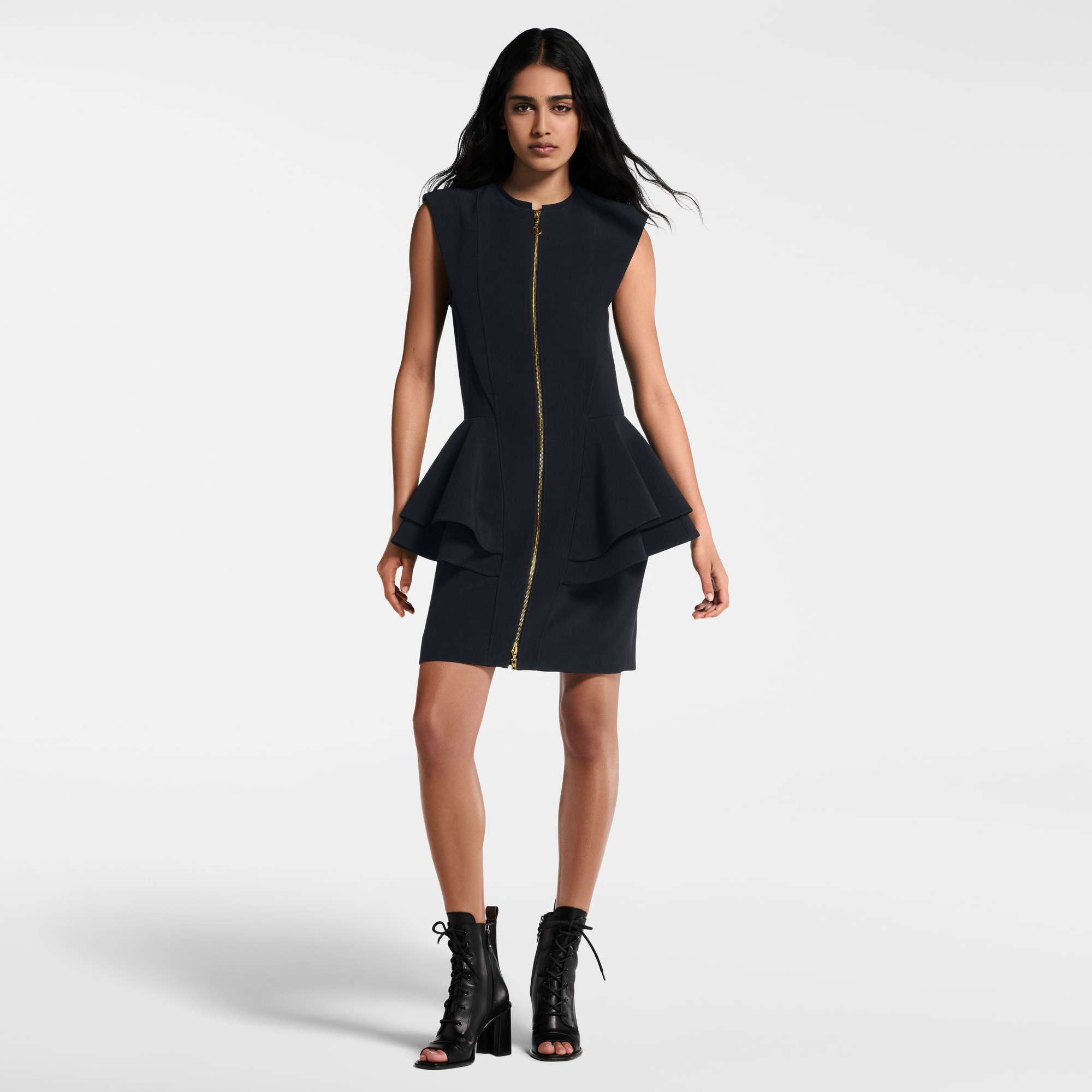 Zip-Up Peplum Dress - 6