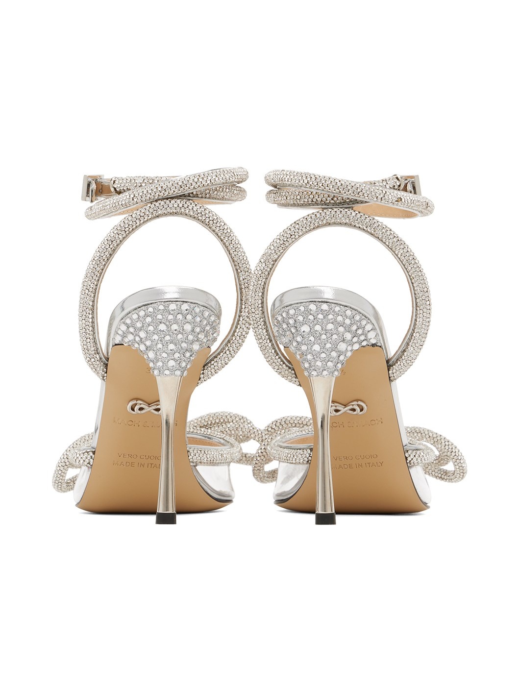Silver Double Bow High Heels - 2