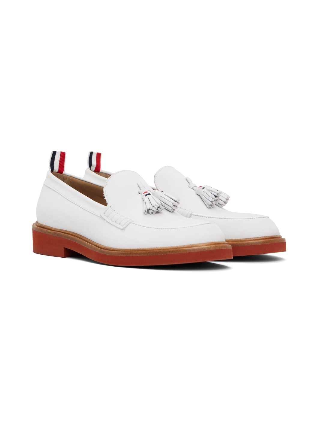 White Suede Tassel Loafers - 4