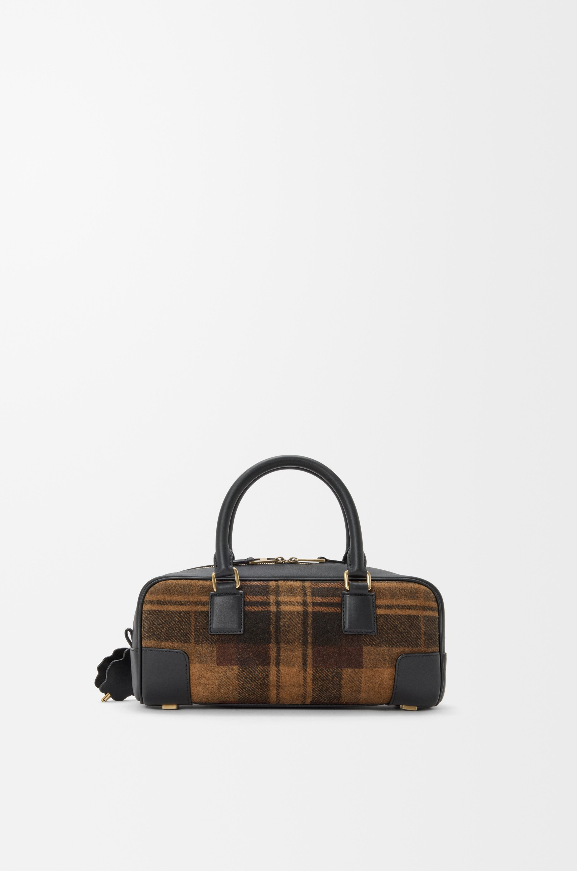 Amazona 23 cropped bag in tartan suede and nappa calfskin - 4