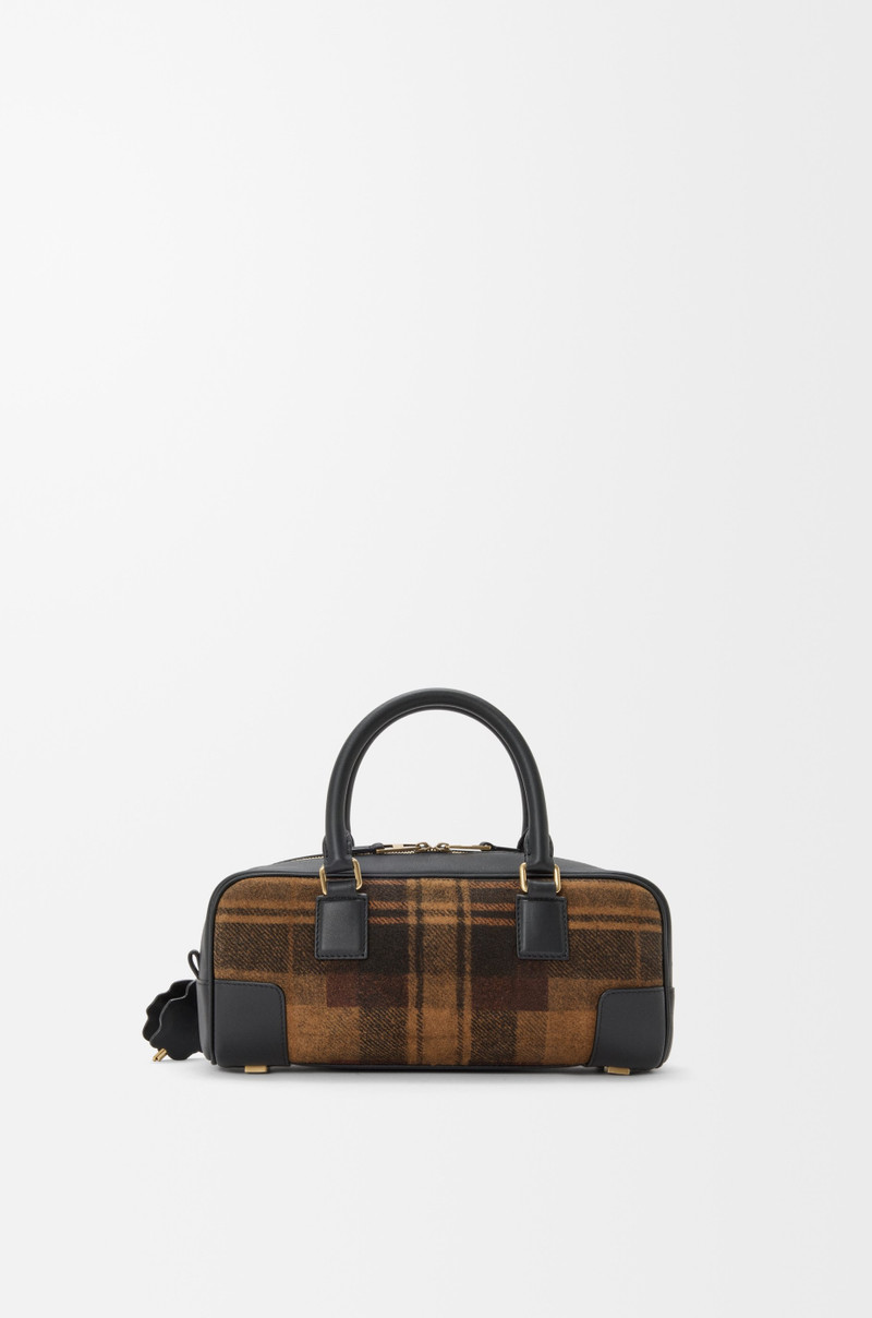 Amazona 23 cropped bag in tartan suede and nappa calfskin 4