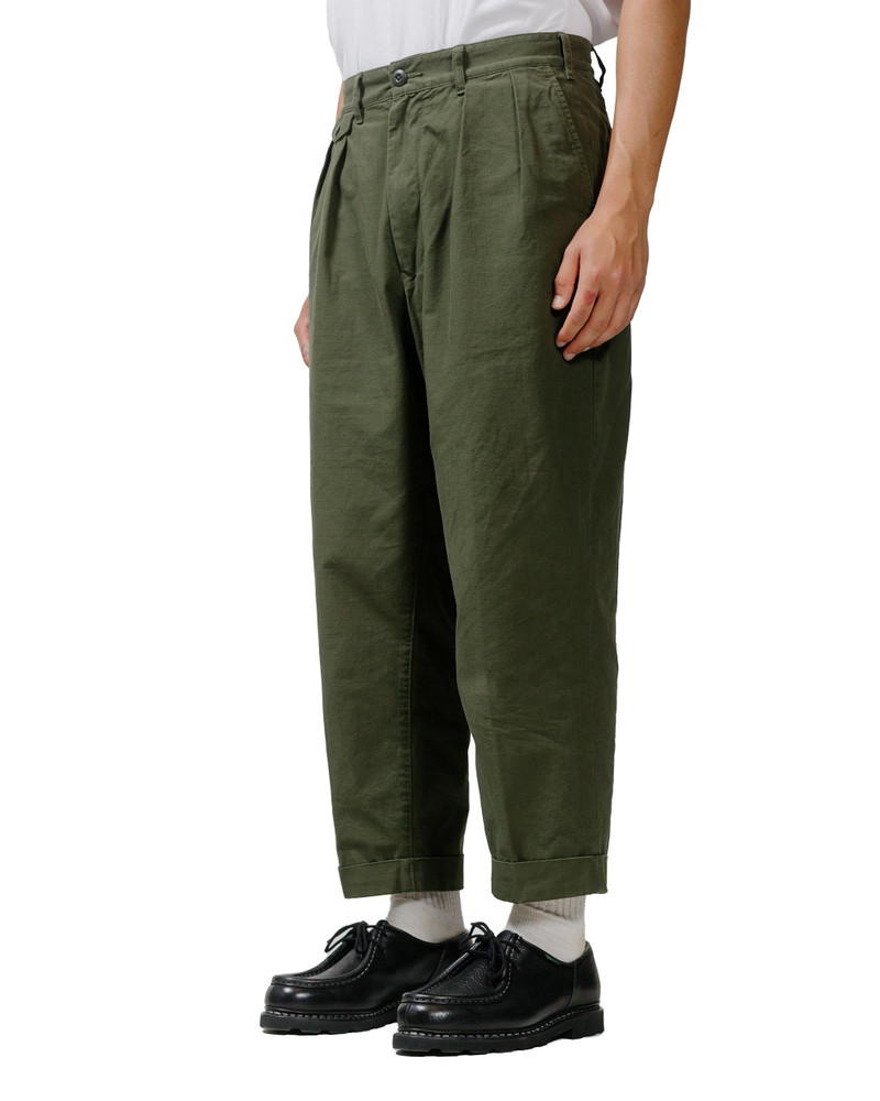 BEAMS PLUS Lost & Found 2Pleats Cotton Ripstop Olive outlook