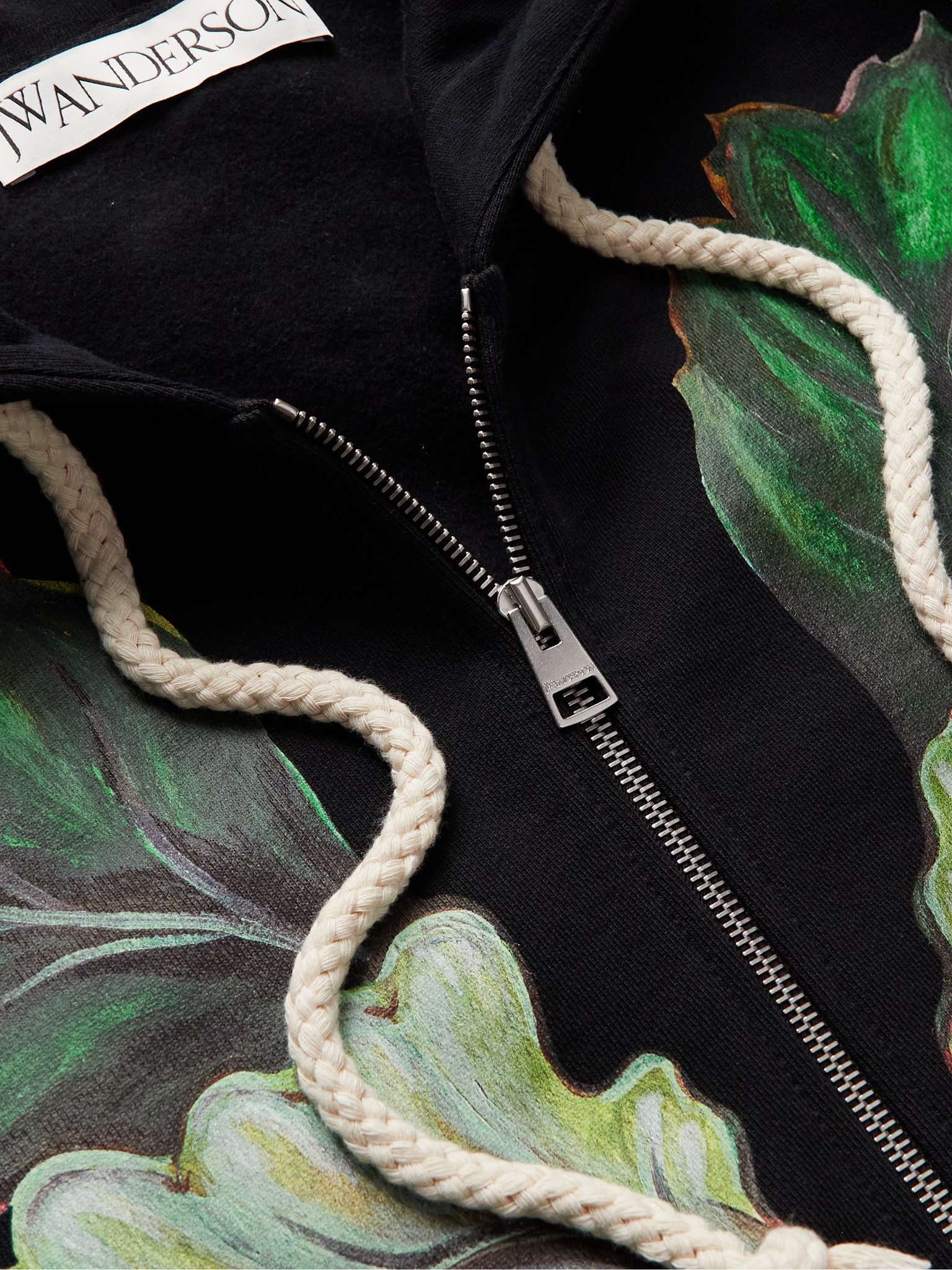 Logo-Embroidered Printed Cotton-Jersey Zip-Up Hoodie - 5