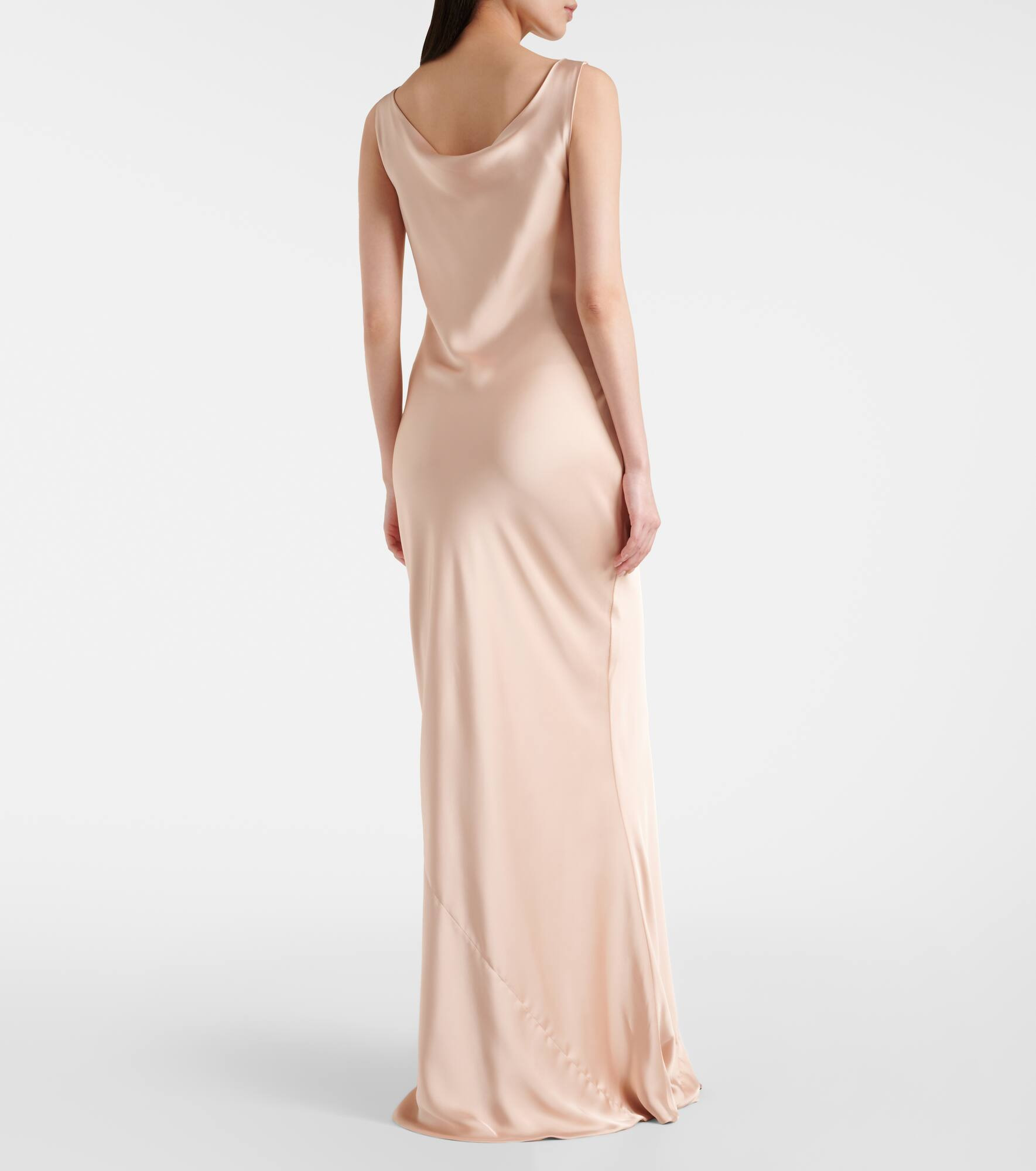 Draped satin gown - 3