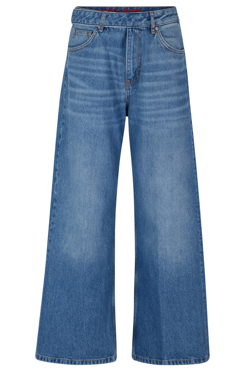 OVERSIZE-FIT WIDE-LEG JEANS IN MID-BLUE DENIM 1