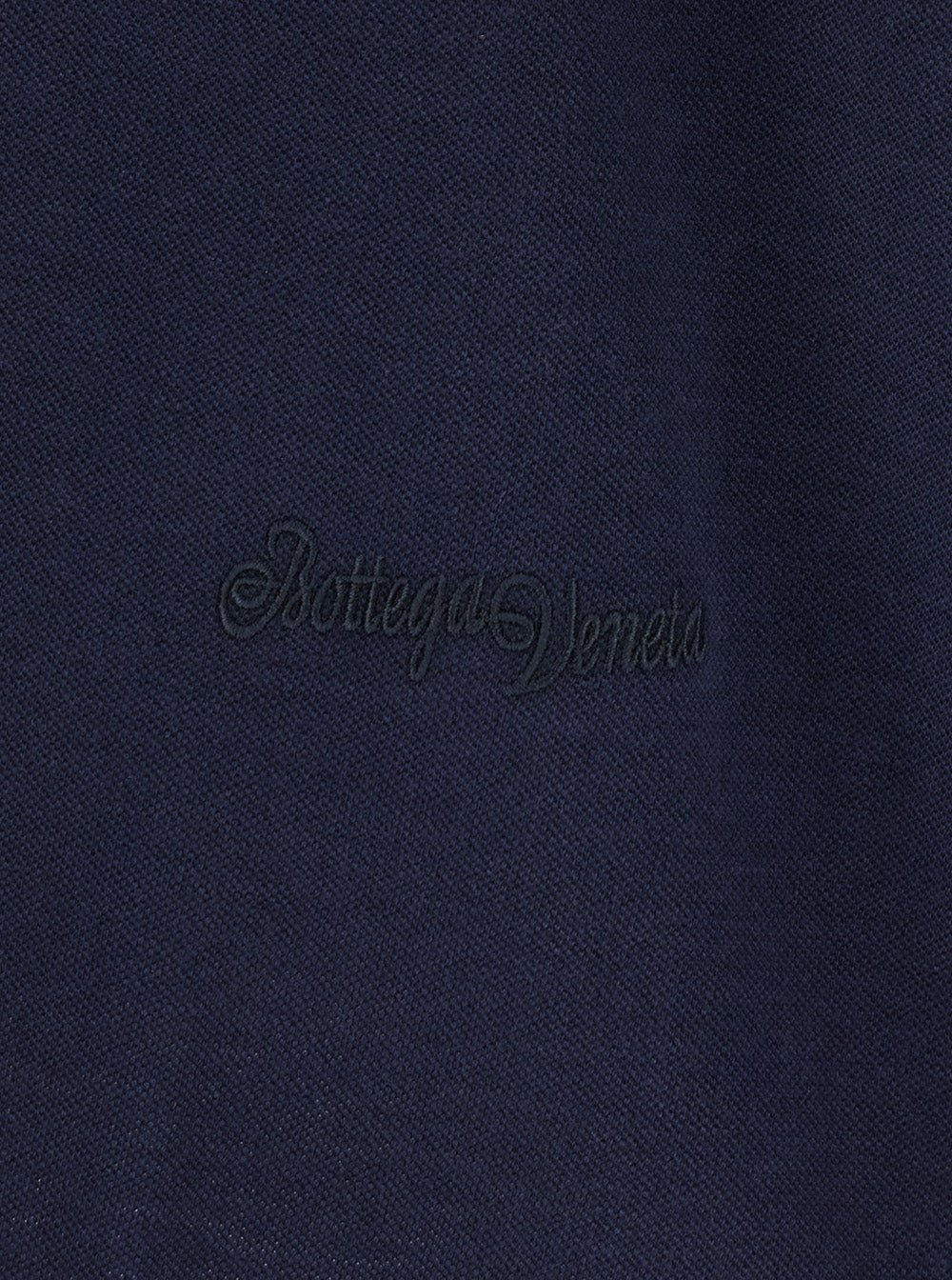 Bottega Veneta Men Blue Polo With Classic Collar And Embroidered Logo On The Front In Tone On Tone C - 3