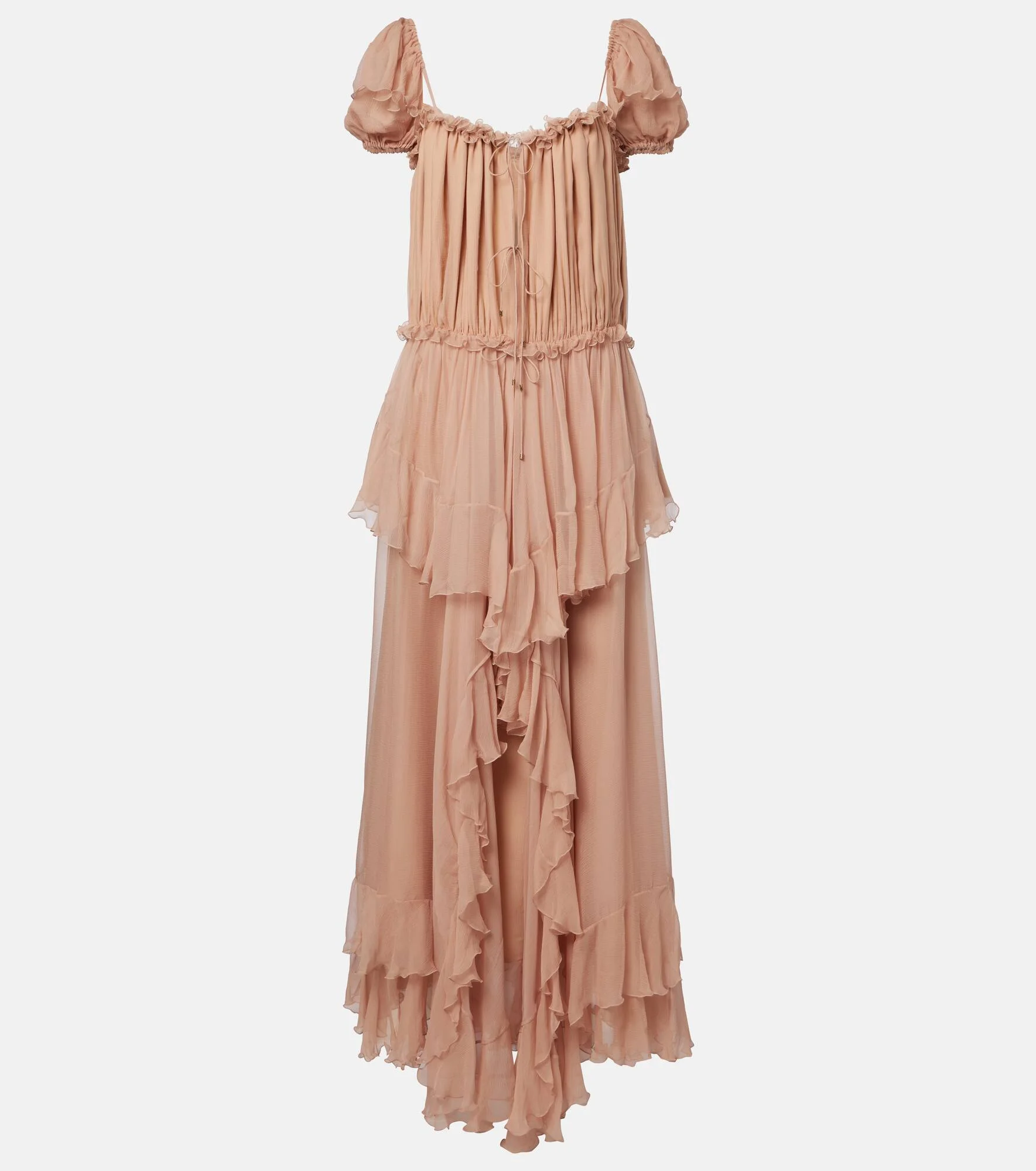 Ruffled silk gown - 1