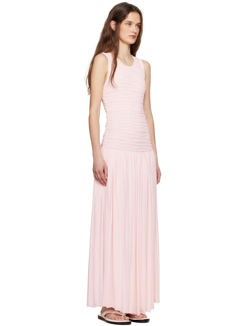 Pink Shirred Maxi Dress 2