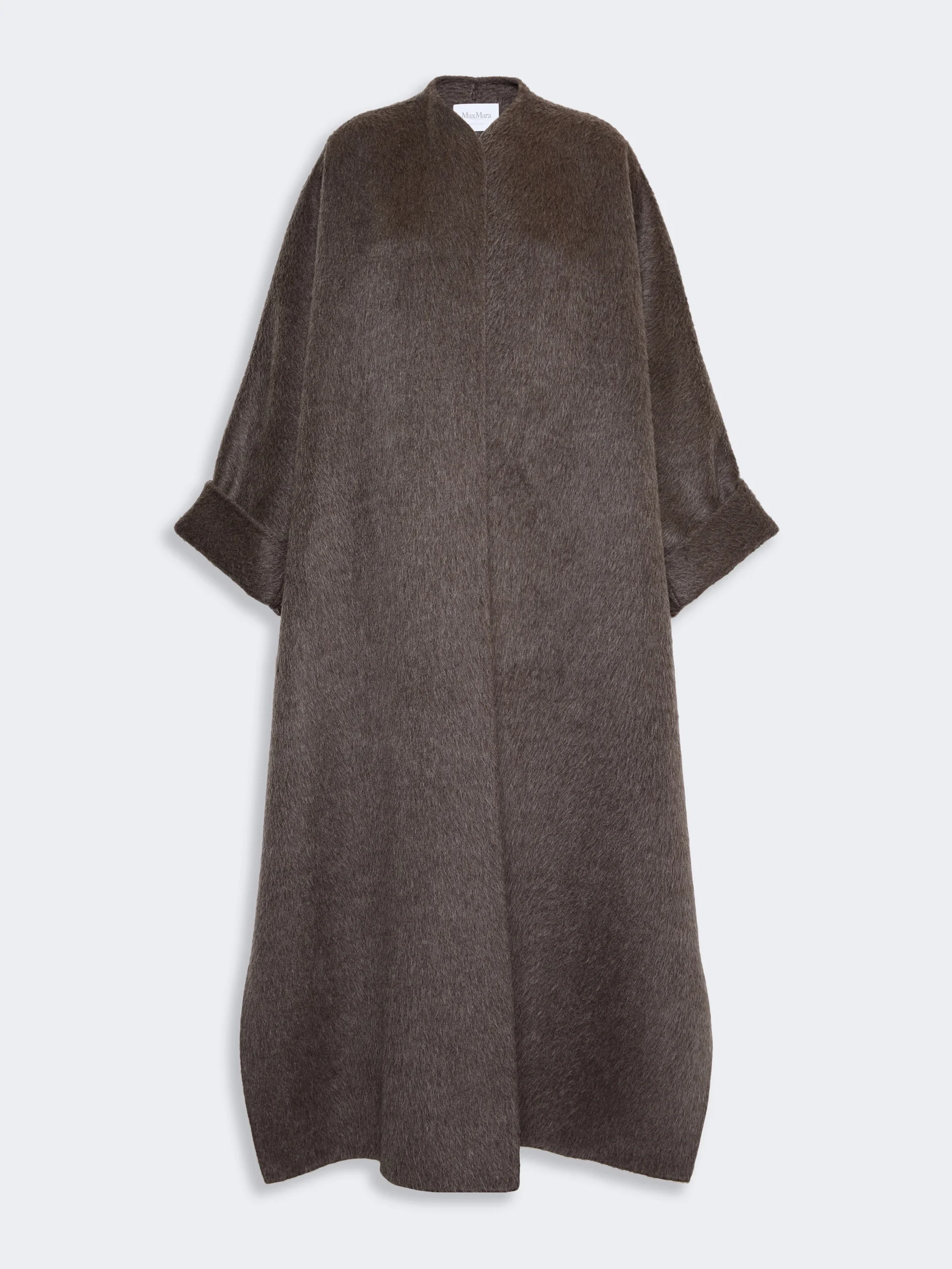 FEBO Oversized coat in camel and mohair - MUD - 1