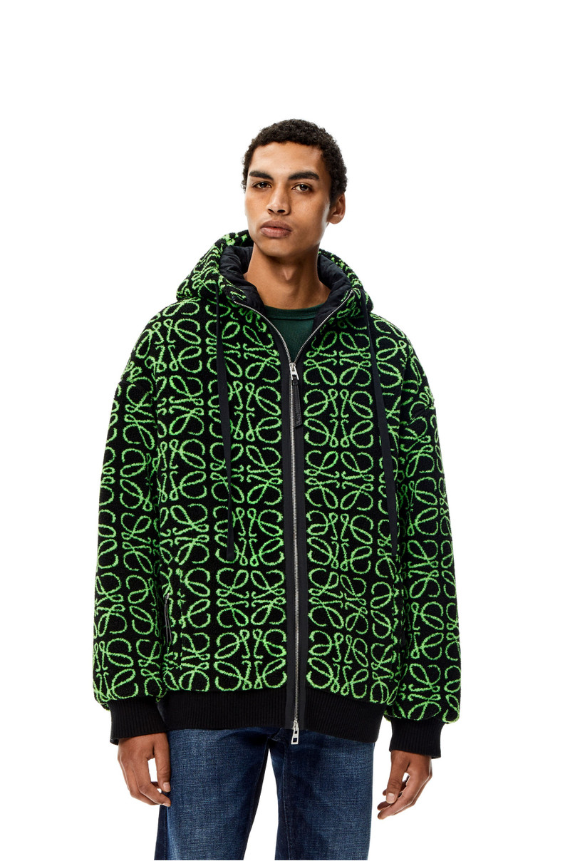 Zip-up parka in Anagram jacquard fleece 3
