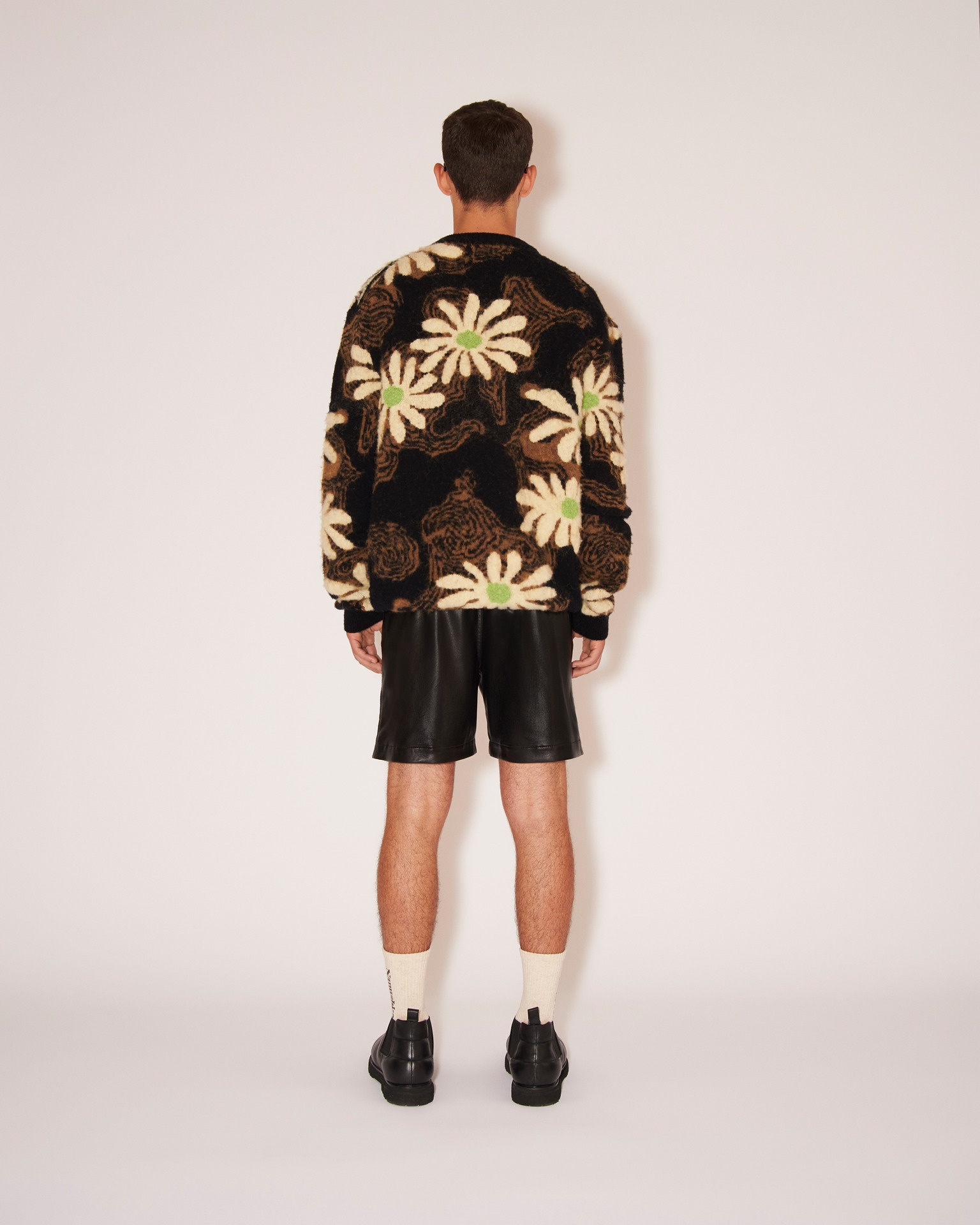 WESTYN - Brushed alpaca floral crew-neck sweater - Black - 4