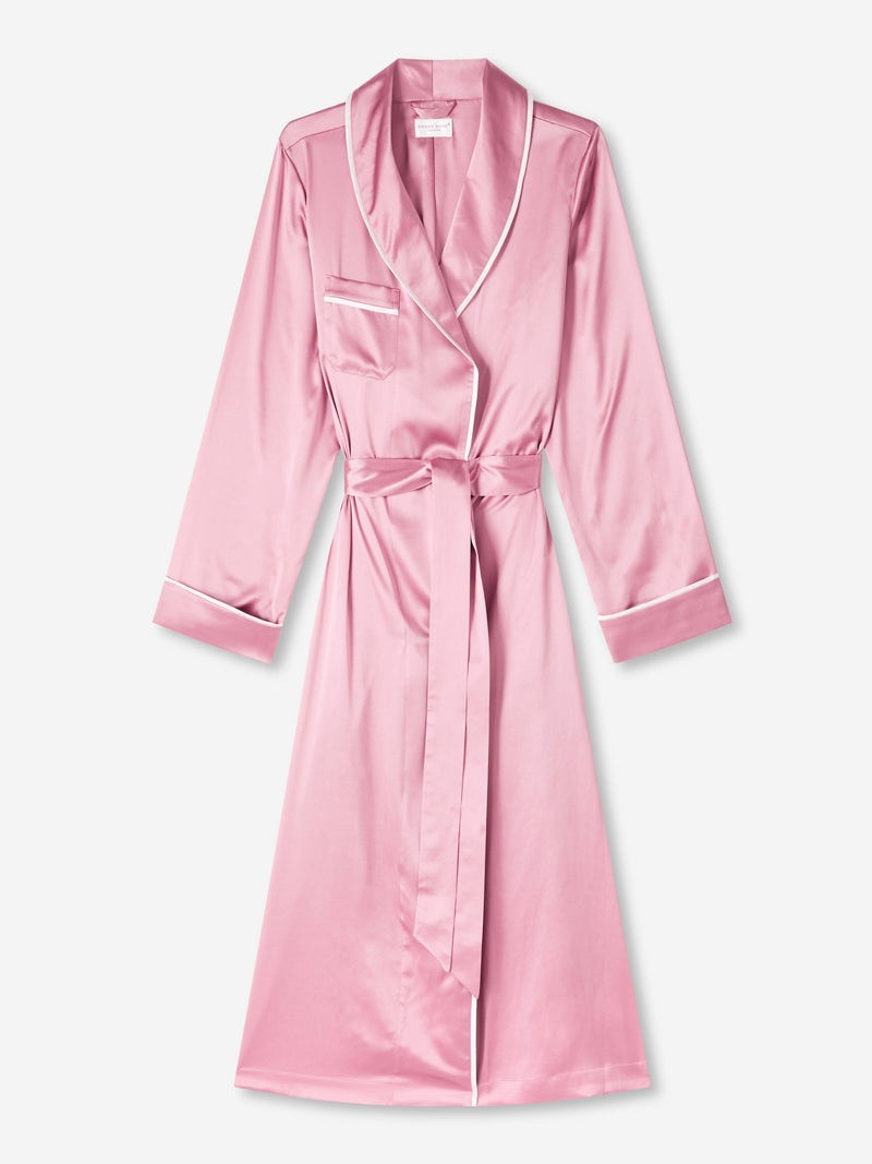 Women's Dressing Gown Bailey Silk Satin Rose 1