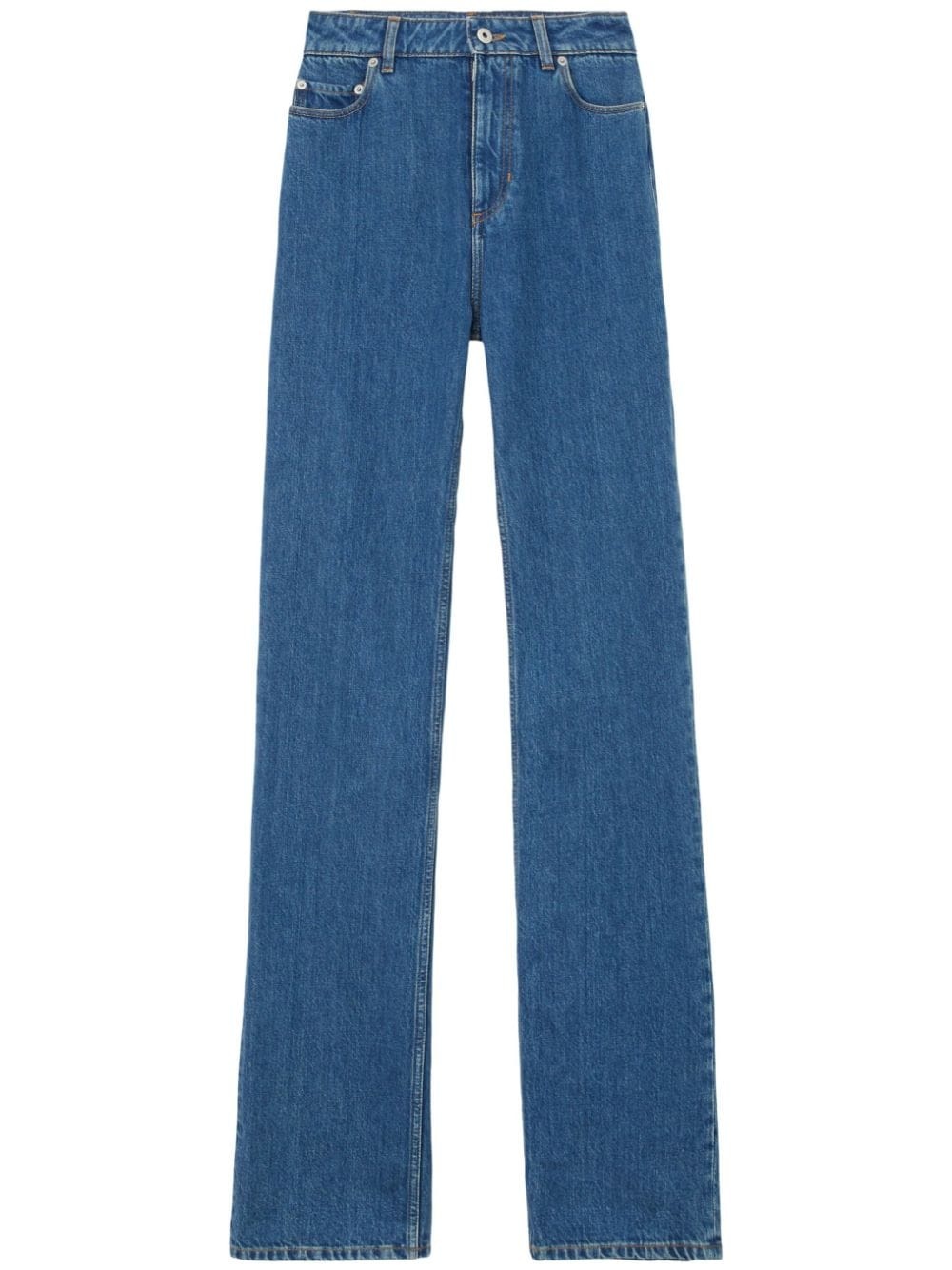 high-waisted straight-leg cotton jeans - 1