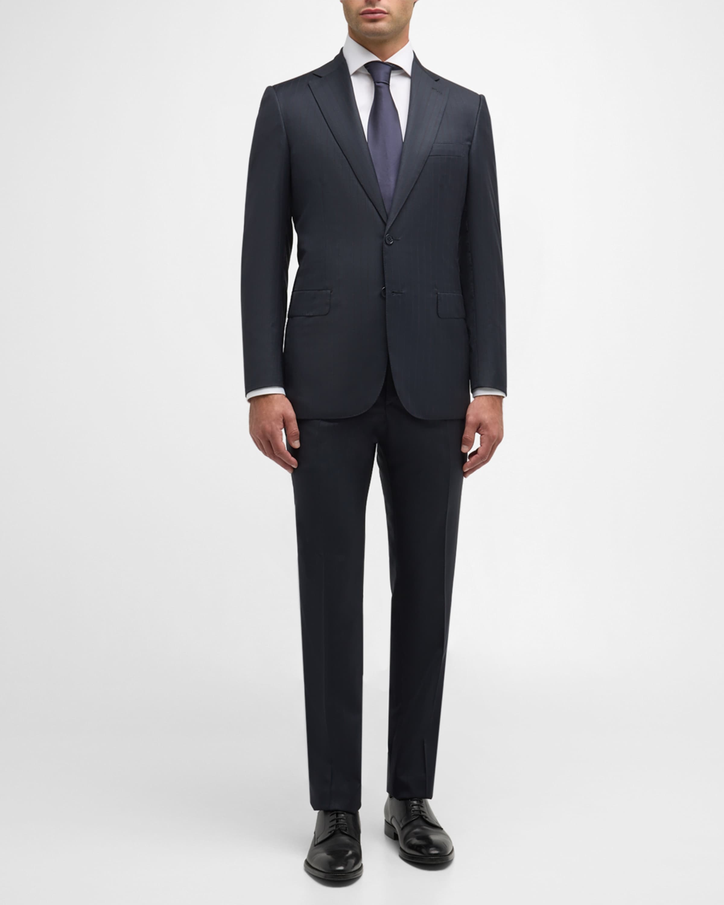 Men's Wool Pinstripe Suit - 2