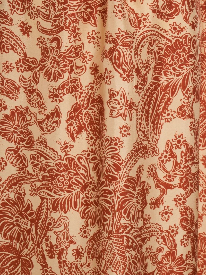 Leah printed silk flared midi skirt - 2
