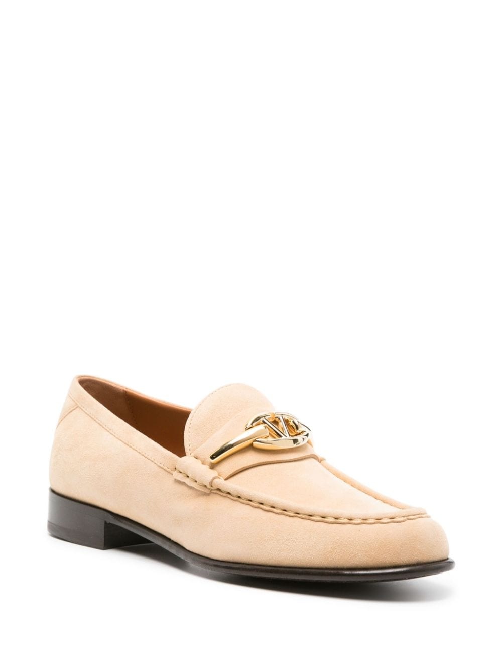 VLogo-plaque suede loafers - 2