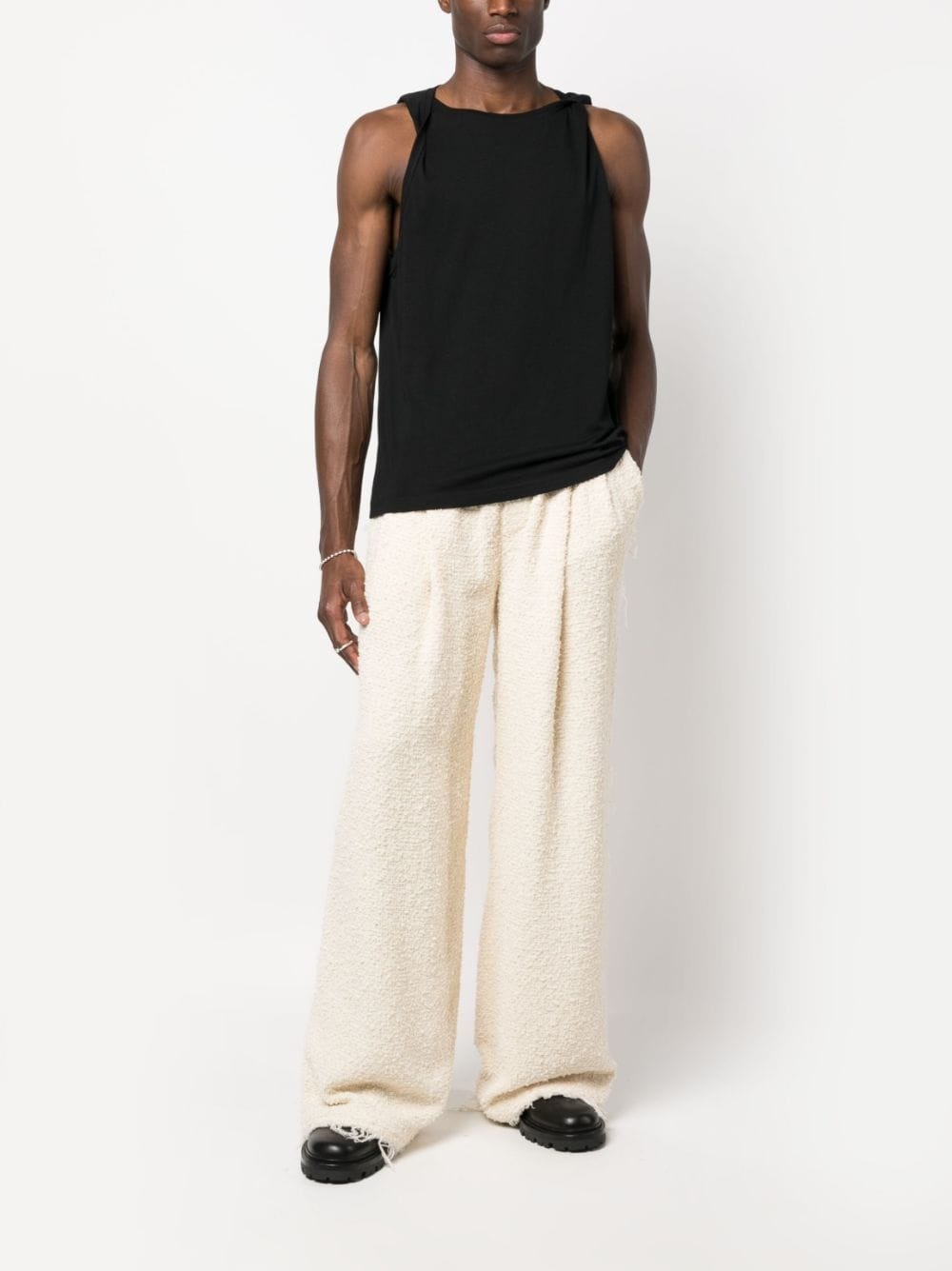 bouclÃ© wide-leg trousers - 2