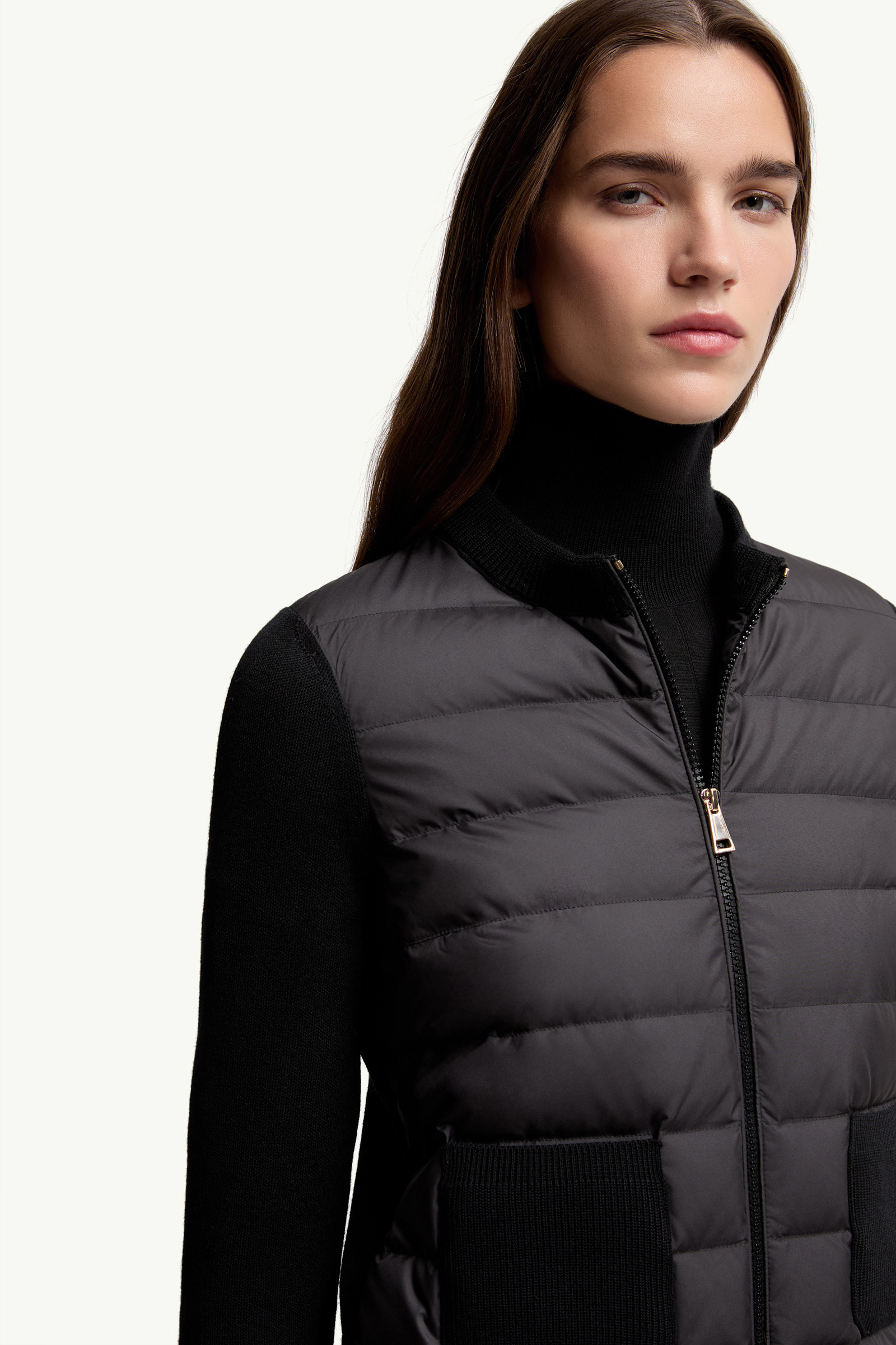 Padded Wool Zip-Up Cardigan - 6
