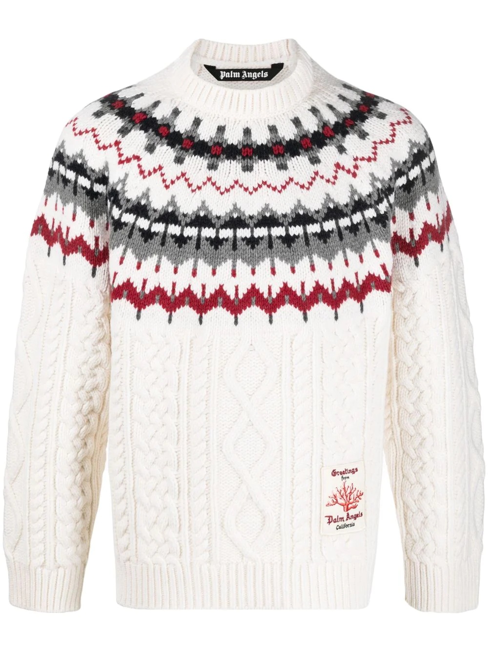 fair-isle cable-knit jumper - 1