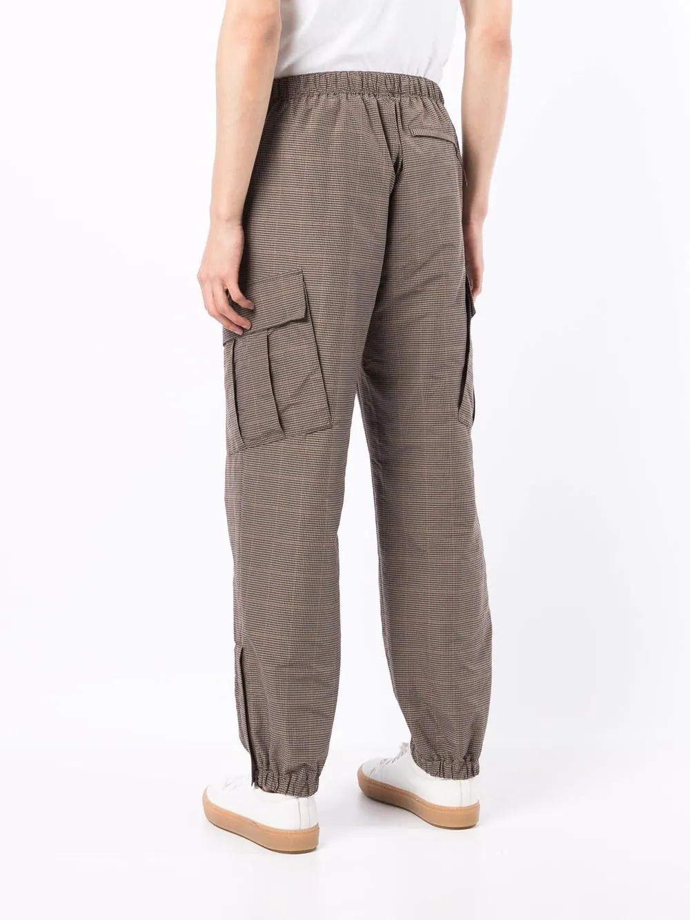 check-pattern track pants - 4