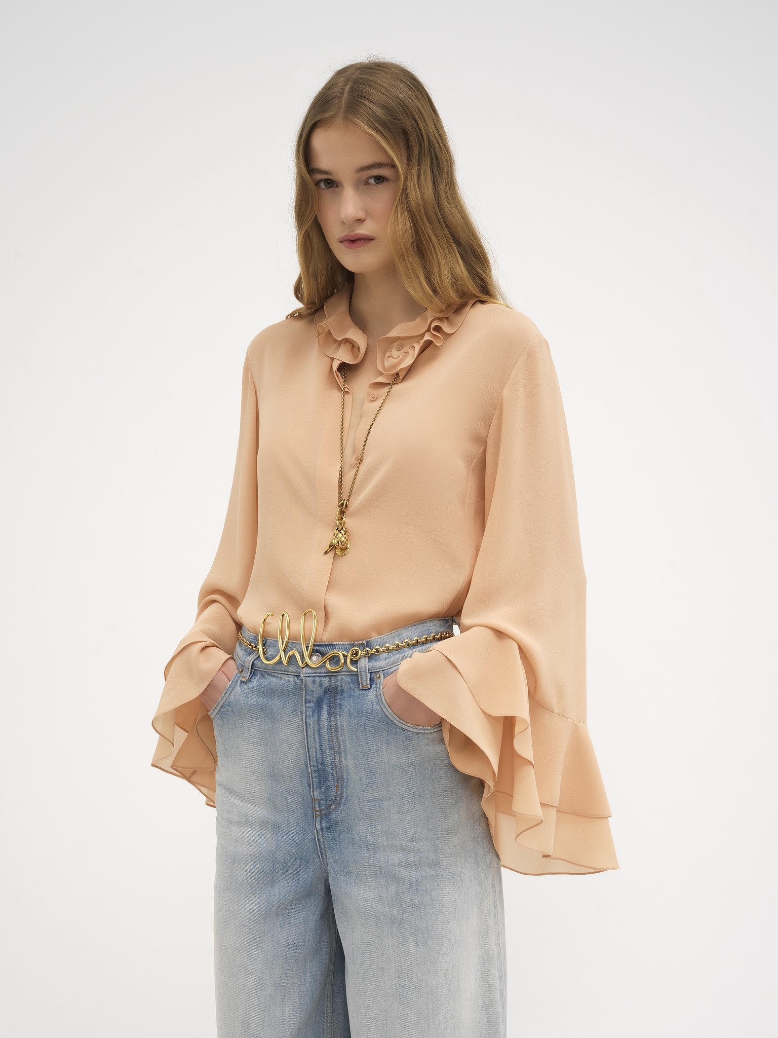 FLUID BLOUSE IN SILK GEORGETTE - 4