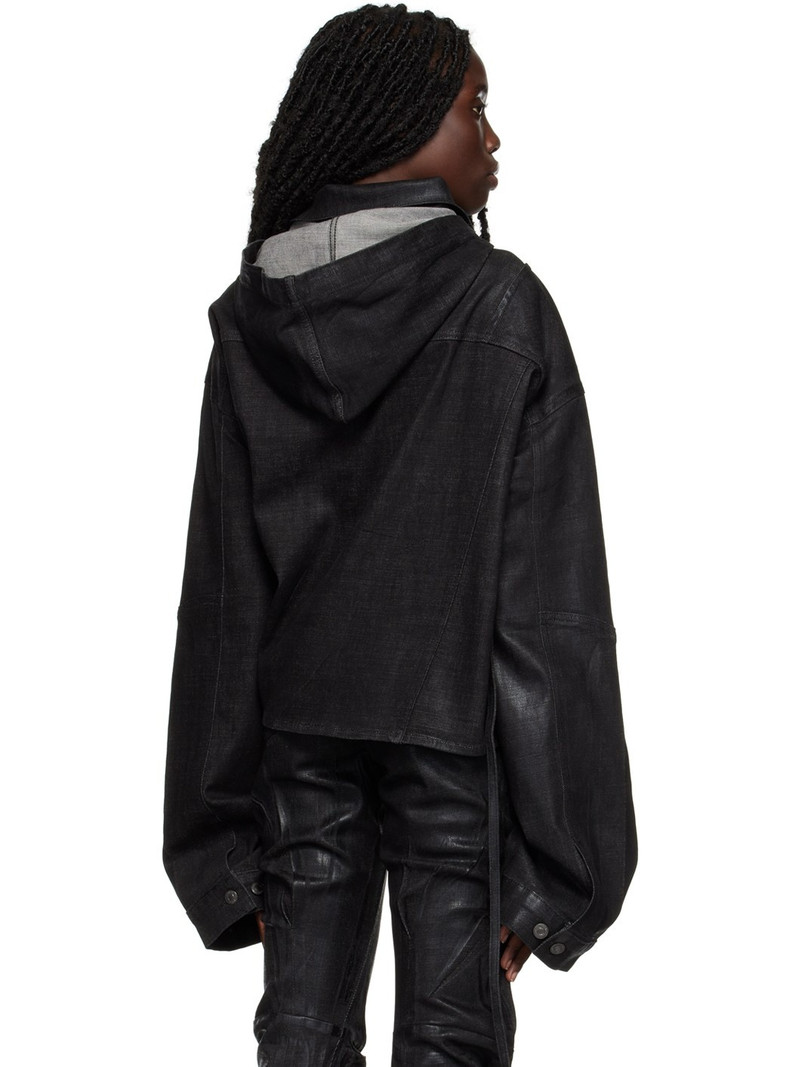 Black Cropped Denim Jacket 3