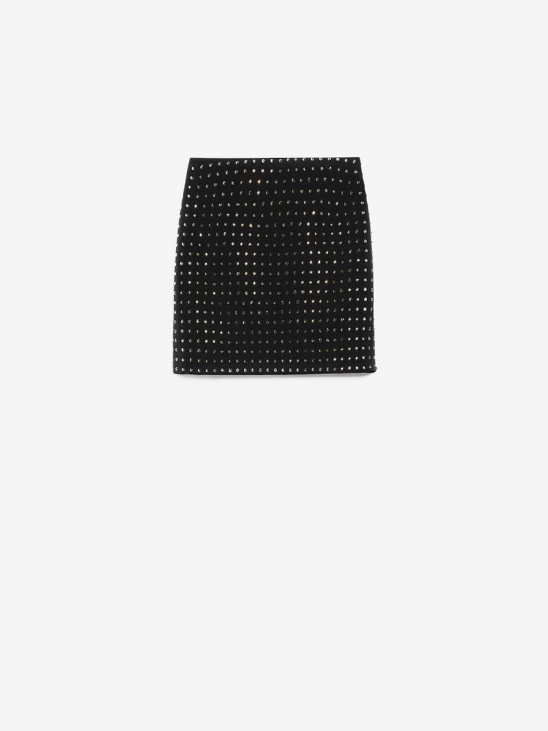 IACOPO Rhinestone scuba jersey skirt - 1