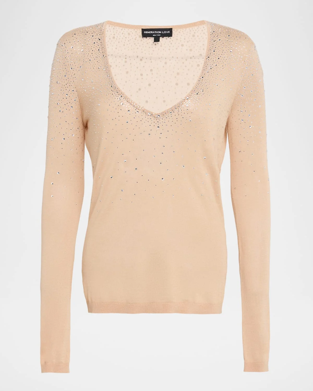 Mirasol Crystal Splash V-Neck Sweater - 1