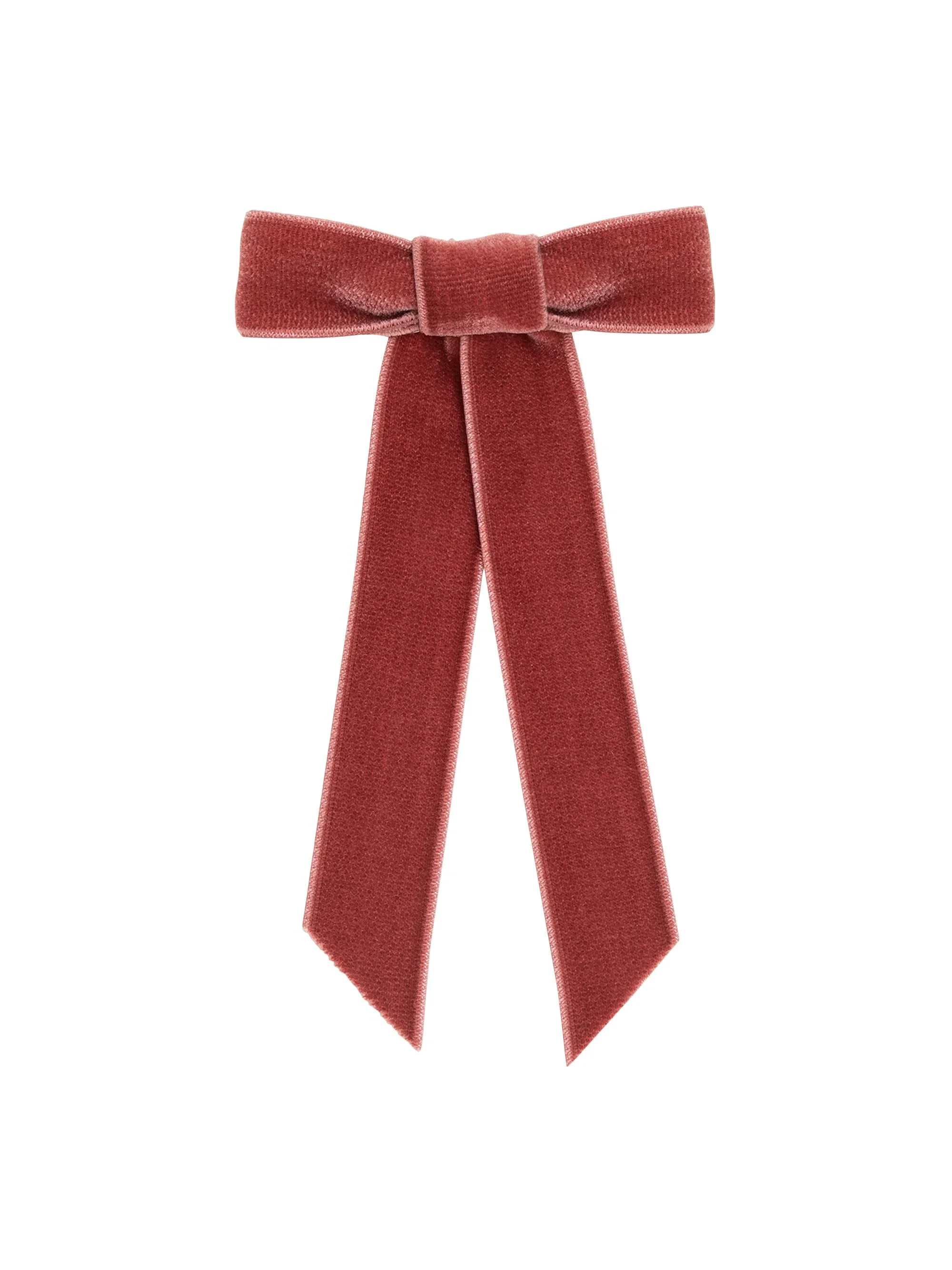 Women's Core Velvet Bow Barrette - Pink - 1