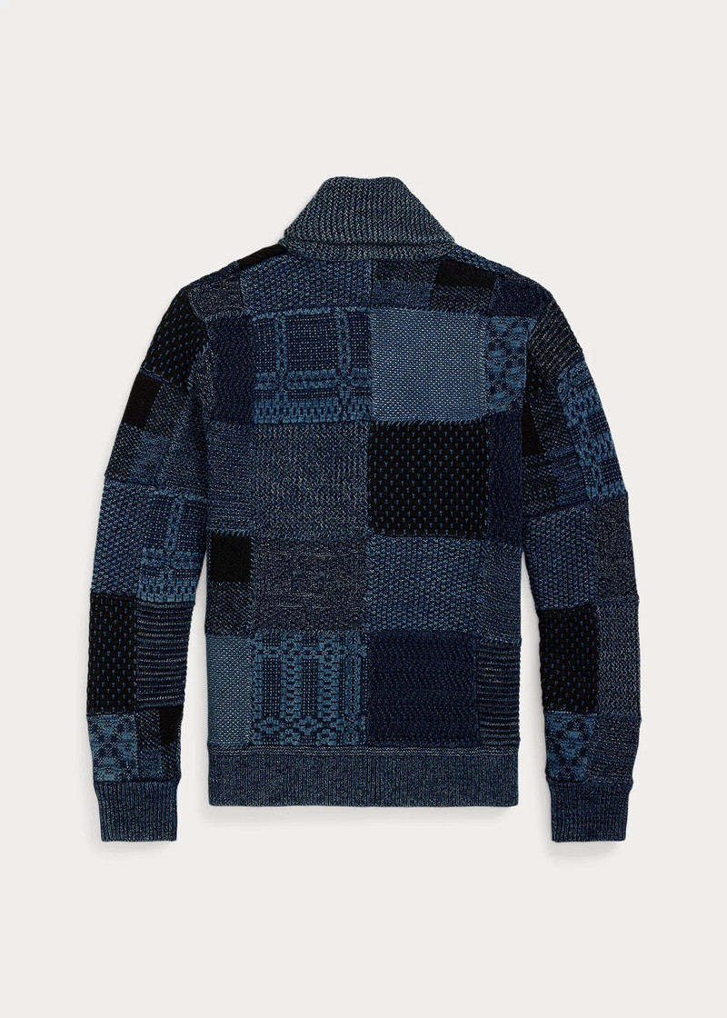 RRL by Ralph Lauren Indigo Patchwork Cotton-Linen Cardigan outlook