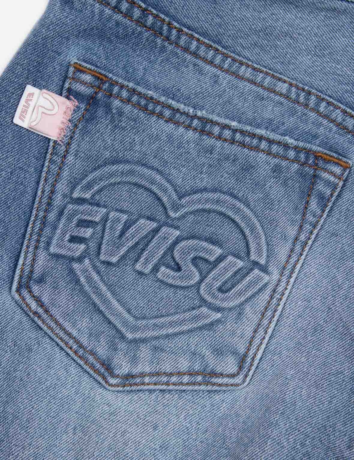 SEAGULL AND HEART EMBOSSED FASHION FIT JEANS - 7