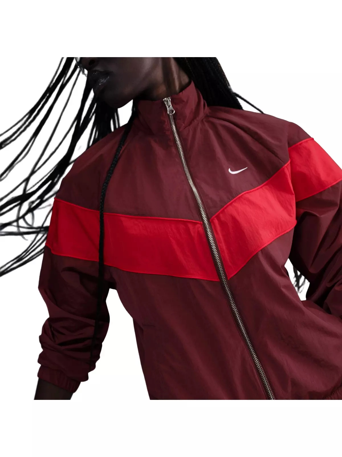 Women's Windrunner Loose UV Woven Full-Zip Jacket - Red - 3